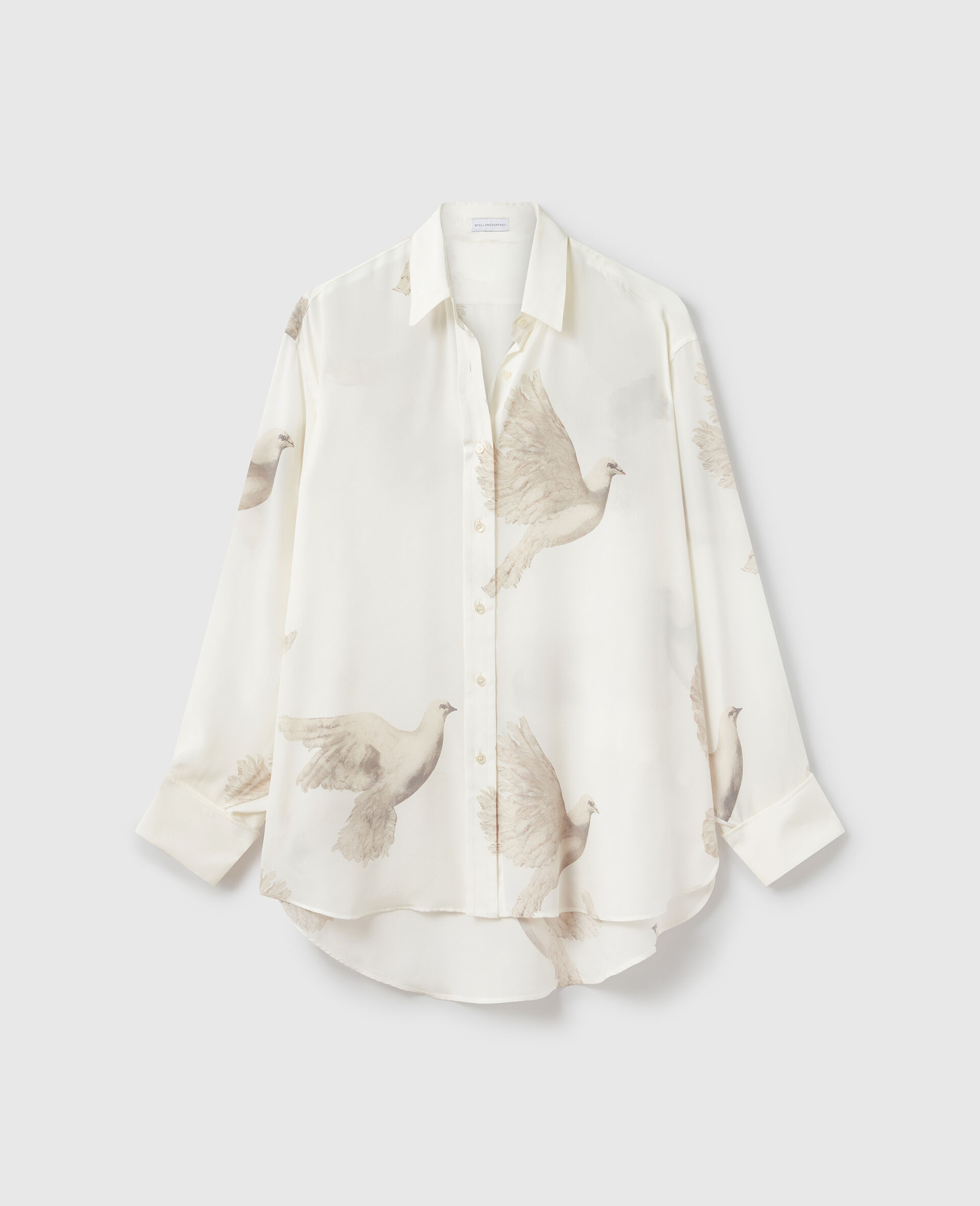 Oversized Sheer Dove Print Shirt