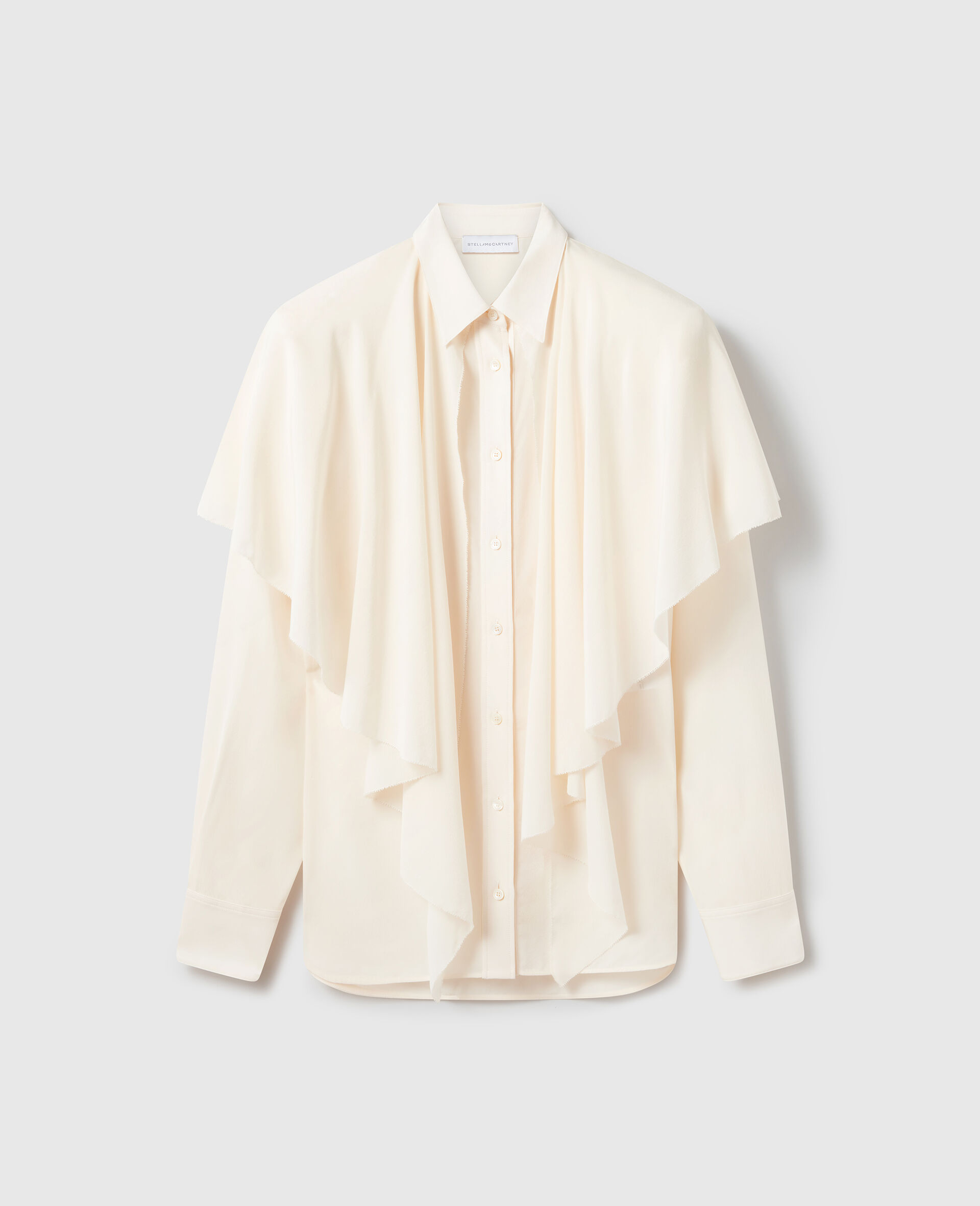 Layered Panel Long-Sleeve Semi-Sheer Shirt