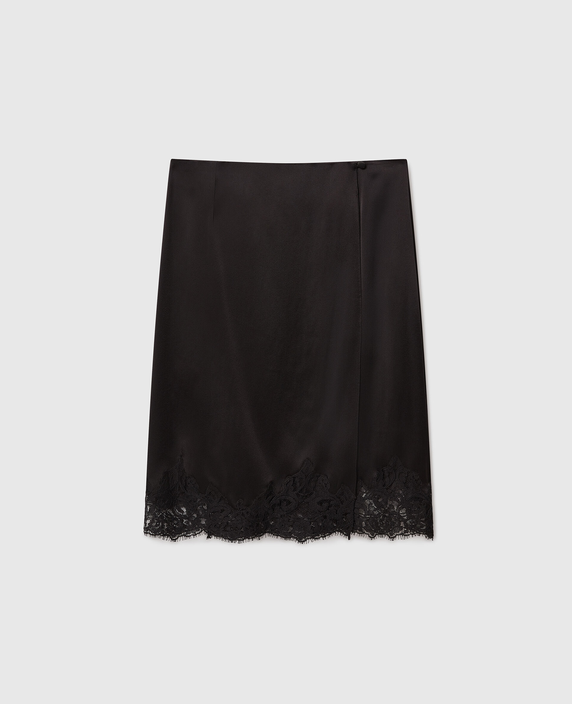 Lace Satin Midi Skirt