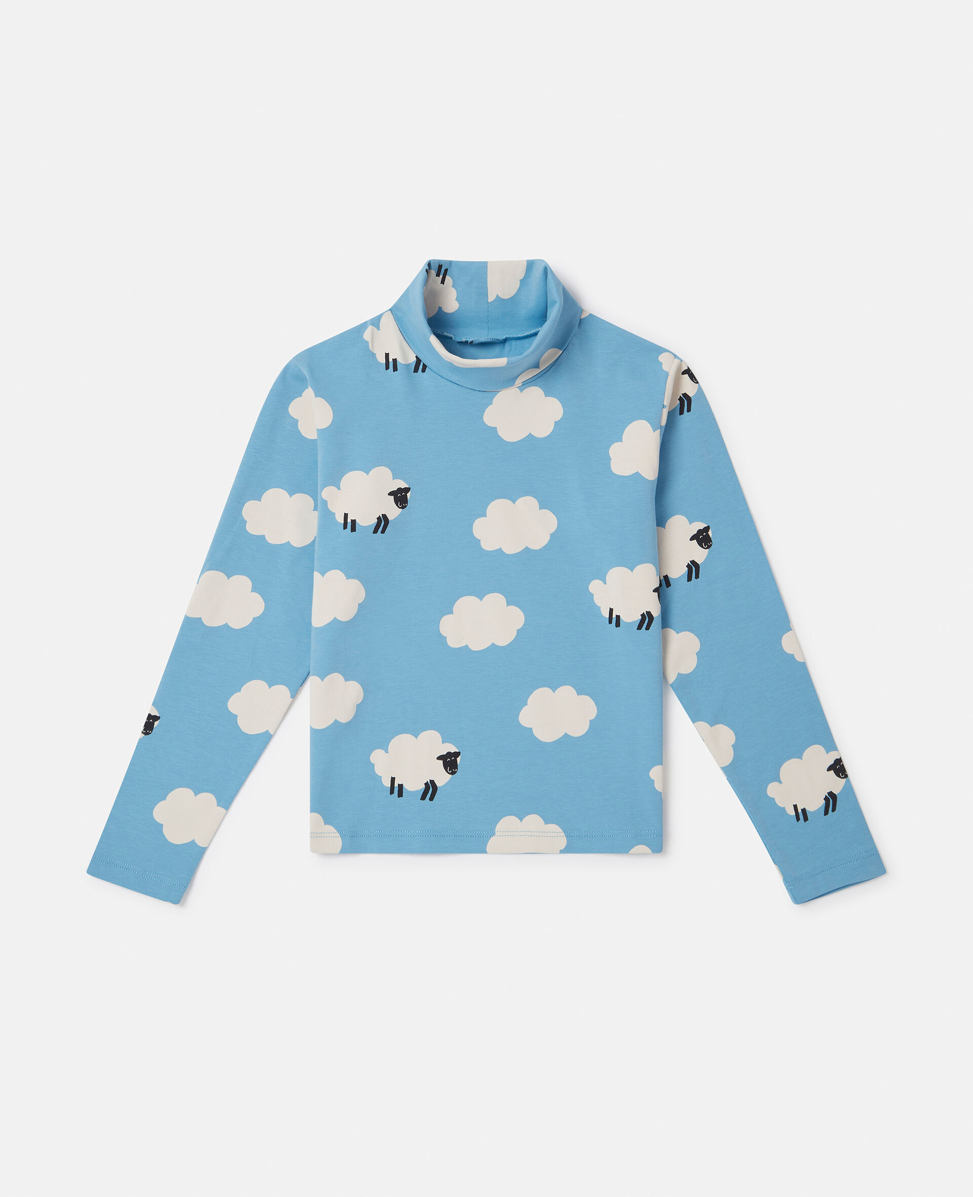 Sheep Pattern Turtleneck Top