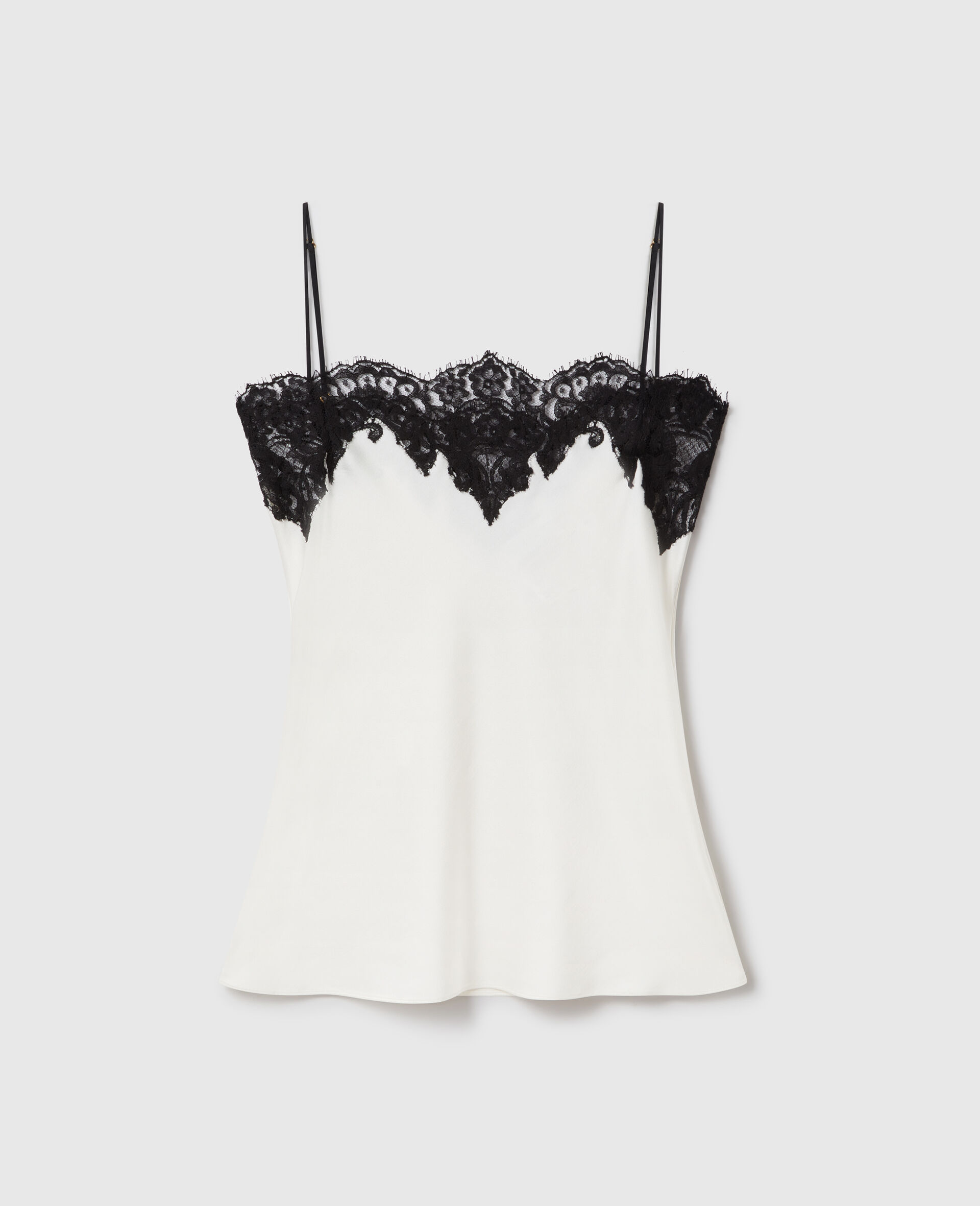 Sleeveless Lace Satin Top