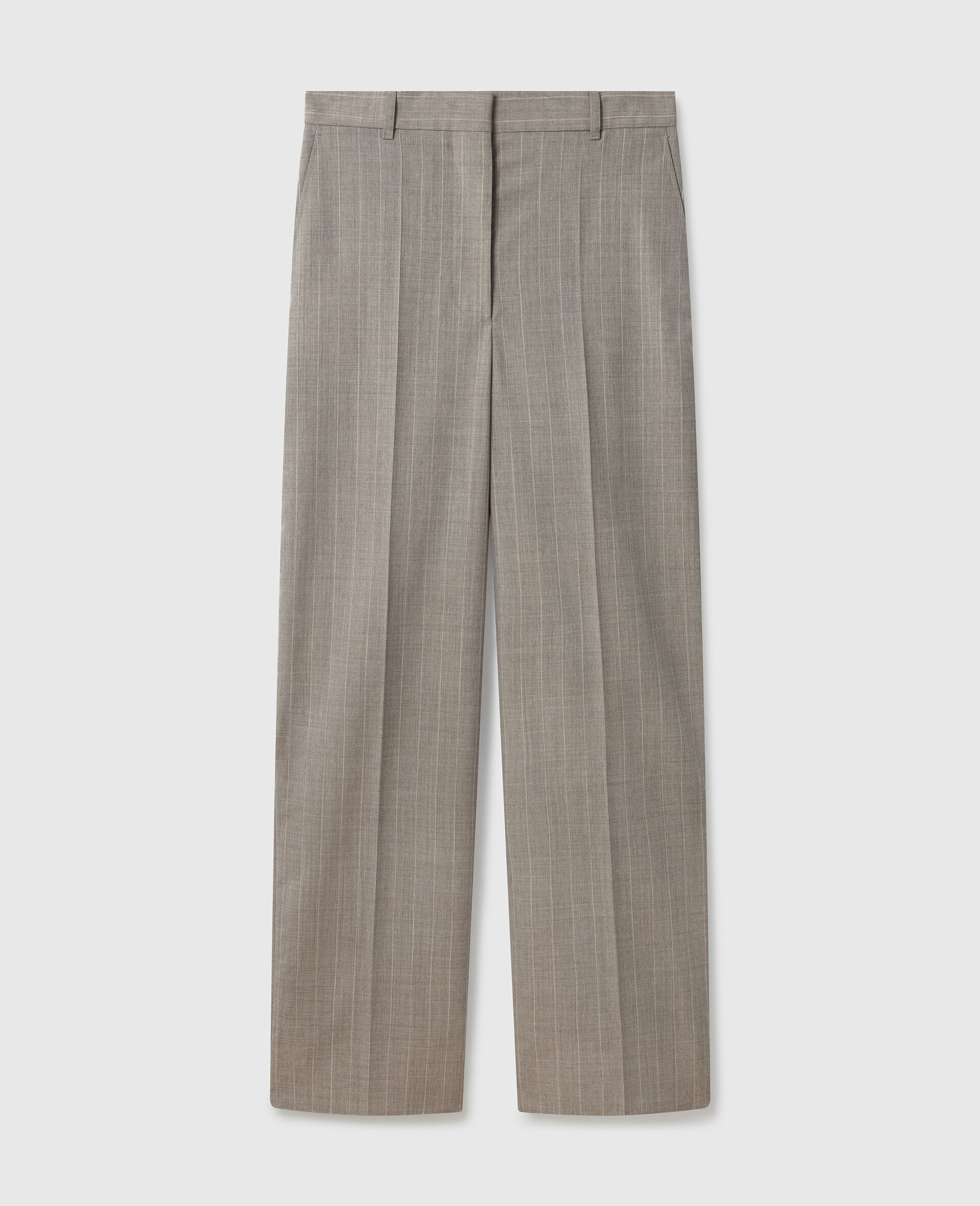 Tapered Slim-Leg Pinstripe Pants