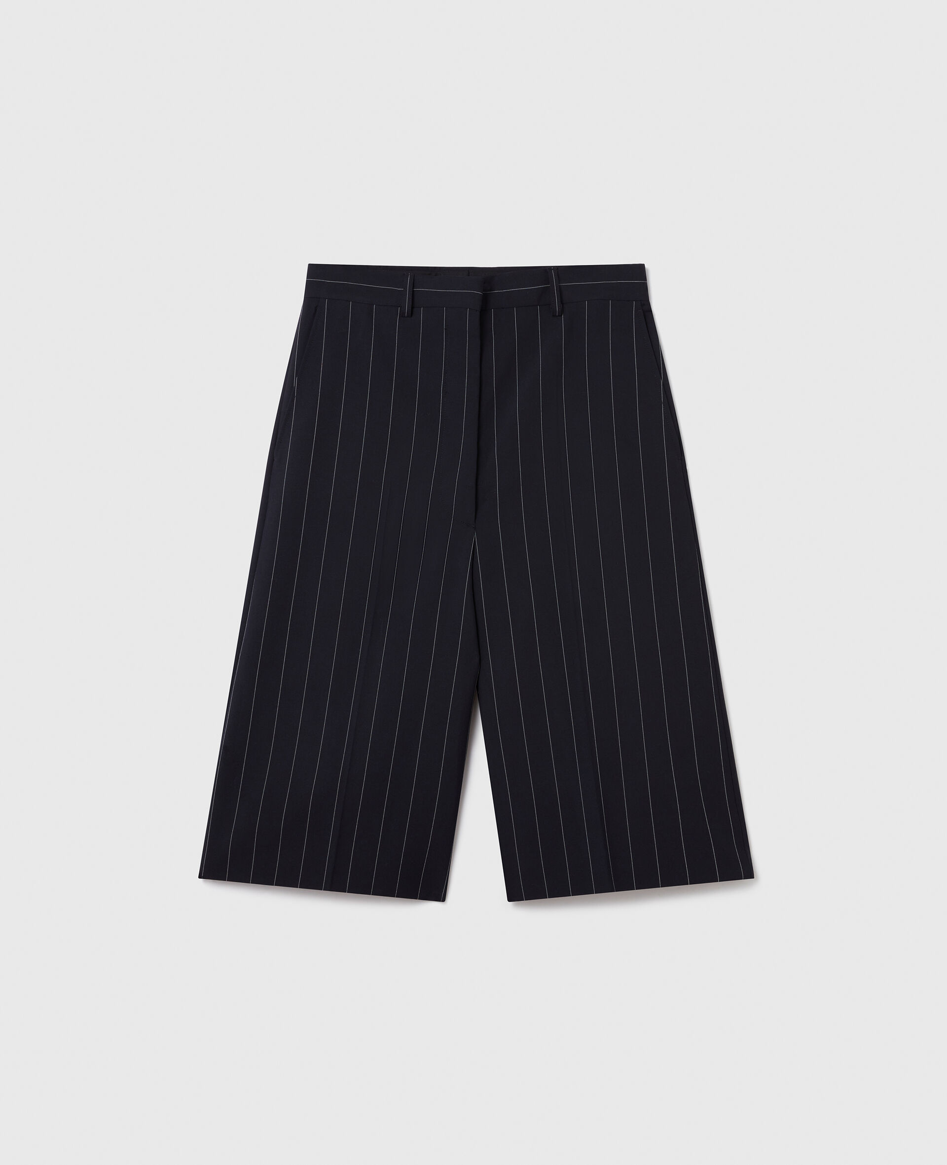 Tailored Pinstripe Wool Shorts