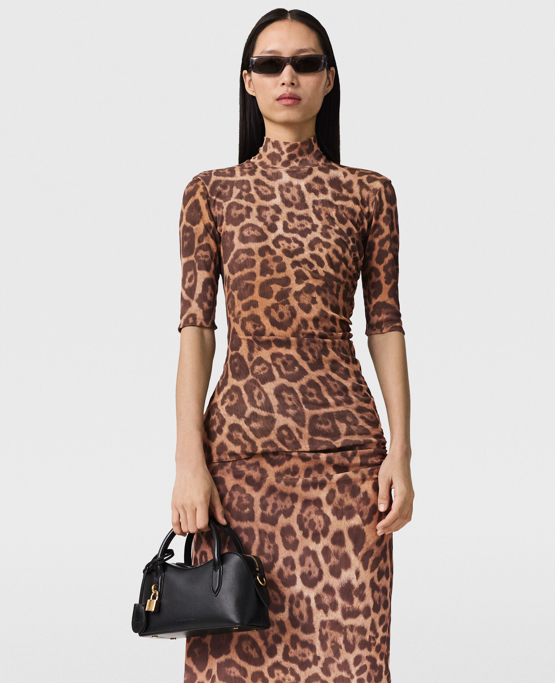 Leopard High-Neck Top