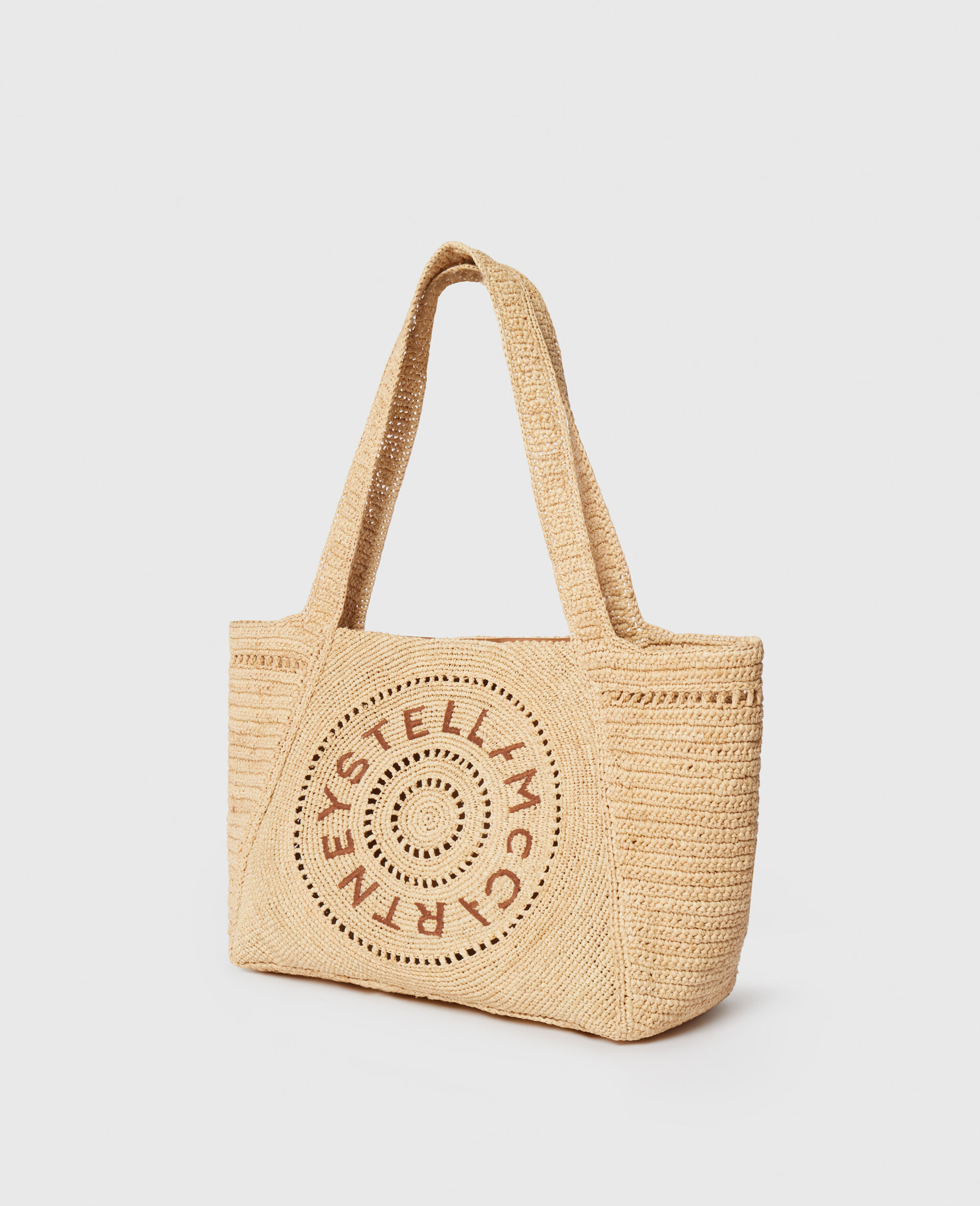 Logo Raffia Medium Tote Bag