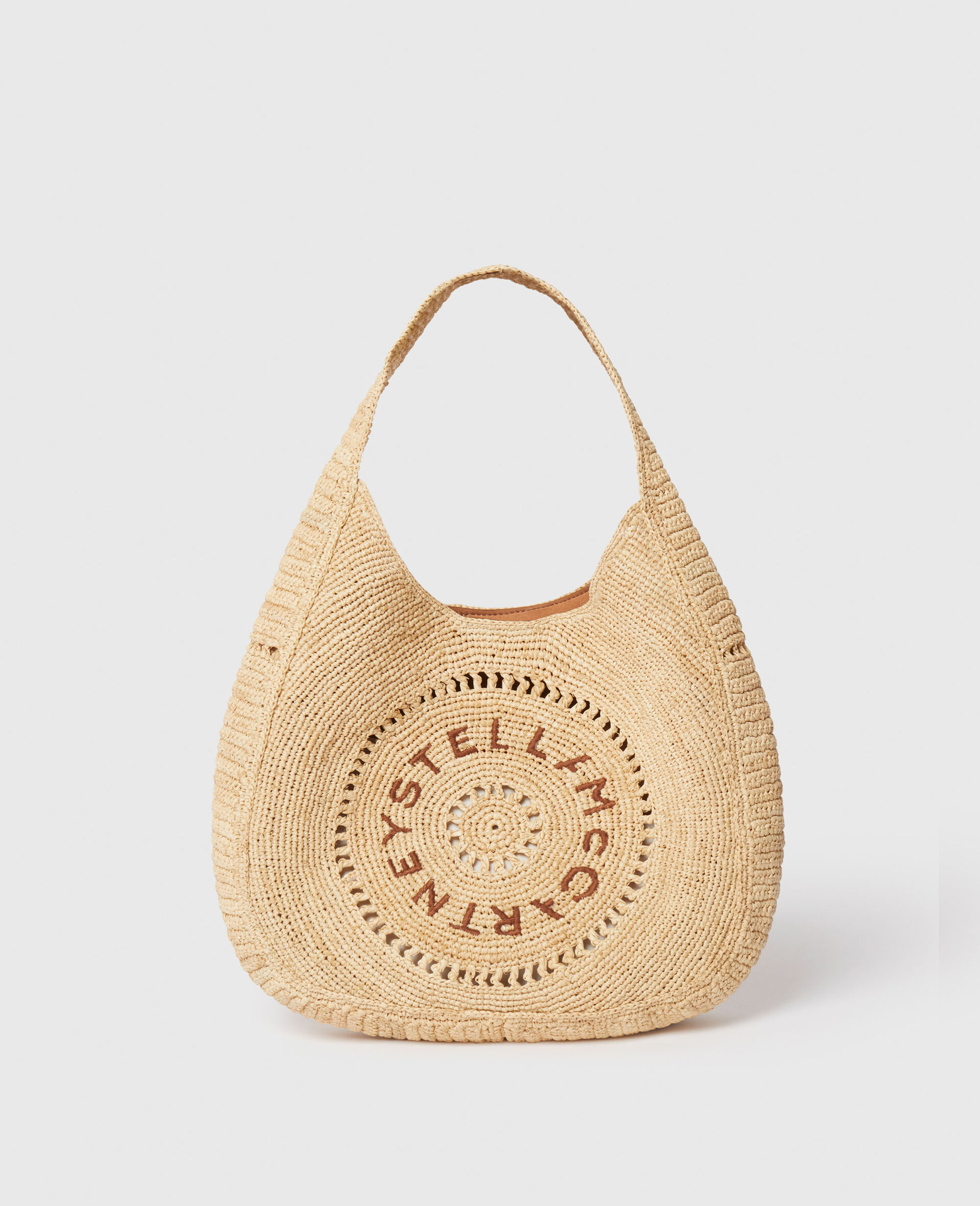 Logo Raffia Slouchy Medium Tote Bag