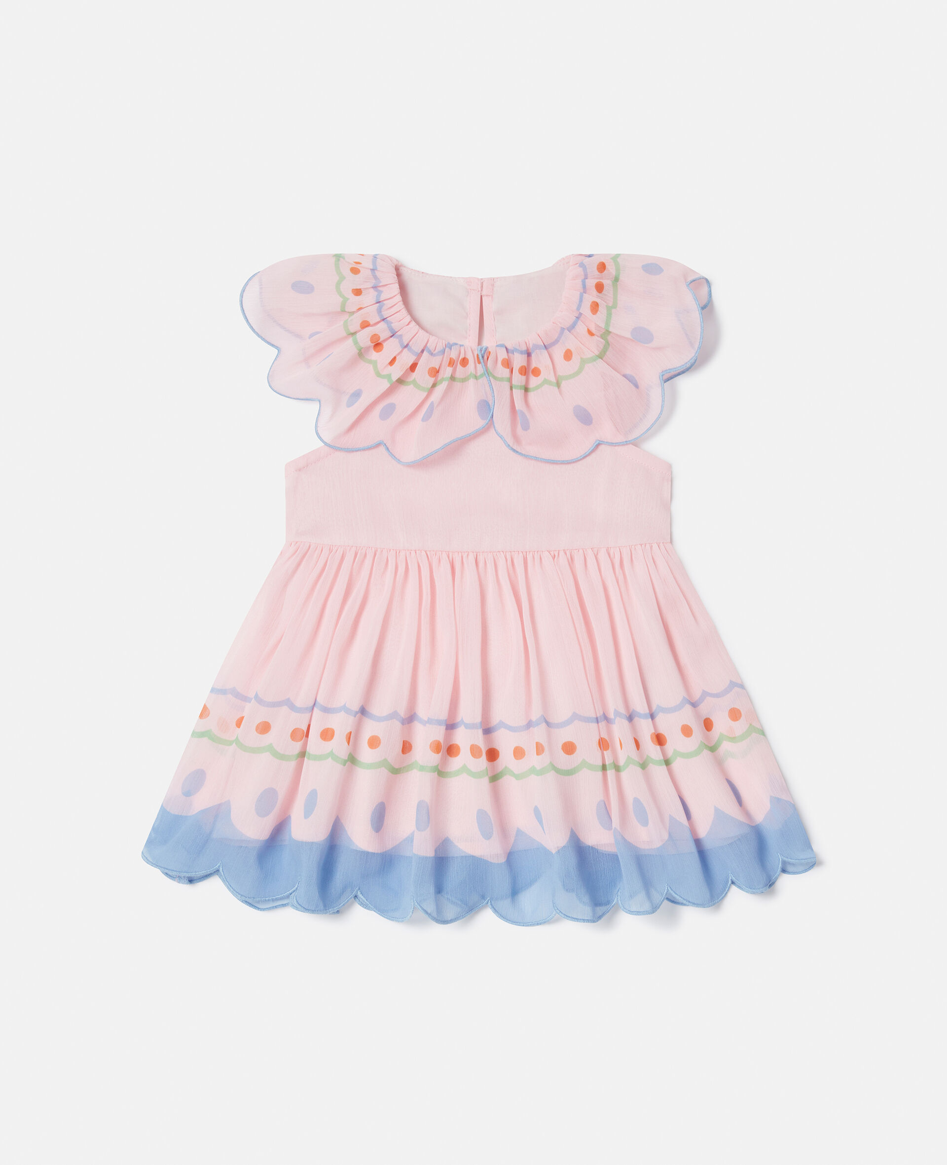 Butterfly Pleated Cap-Sleeve Dress