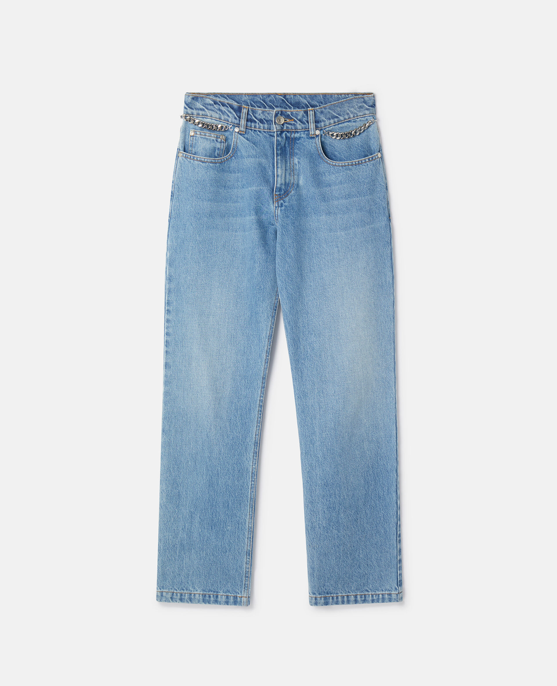 Falabella Chain Light Wash Cropped Jeans