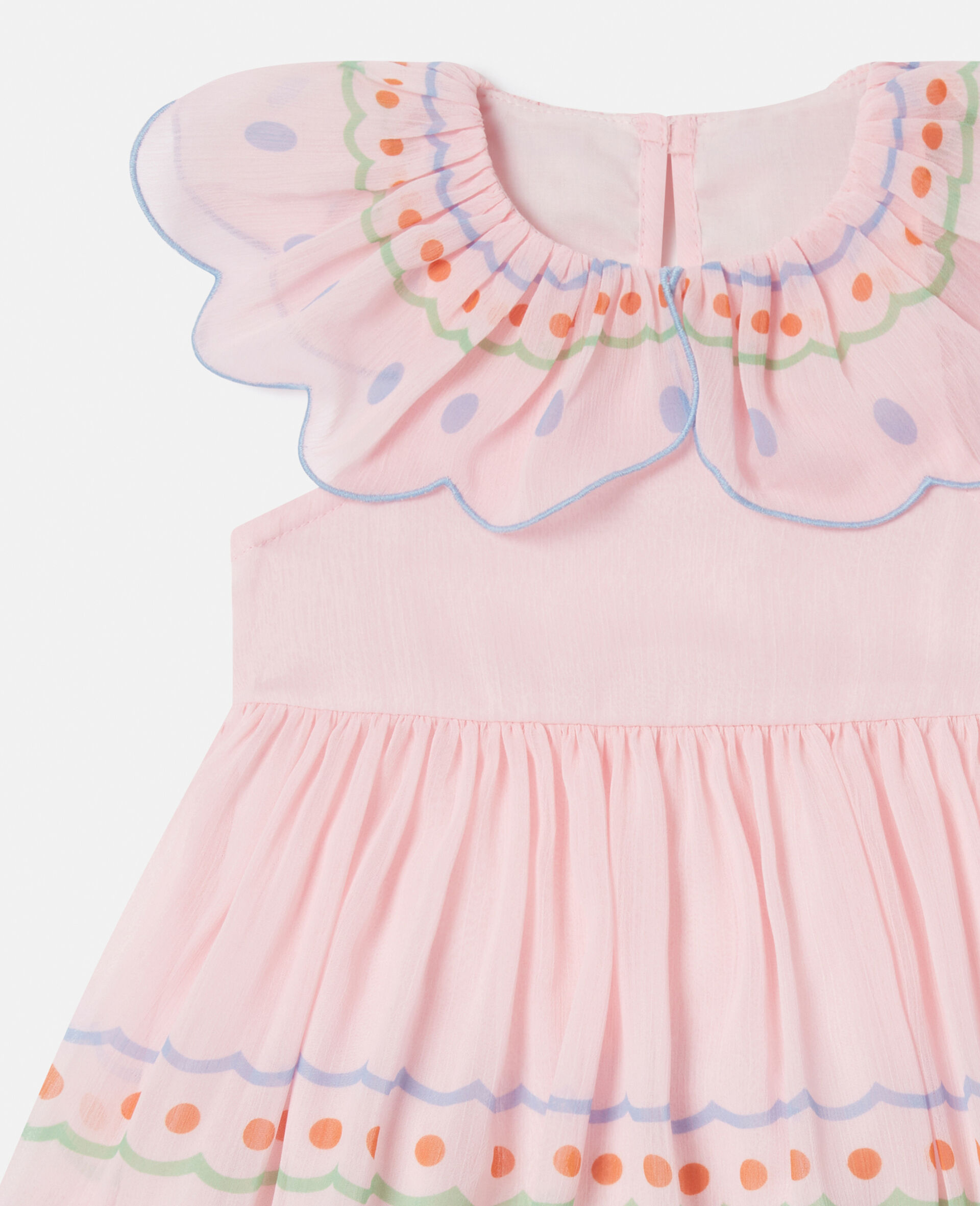 Butterfly Pleated Cap-Sleeve Dress