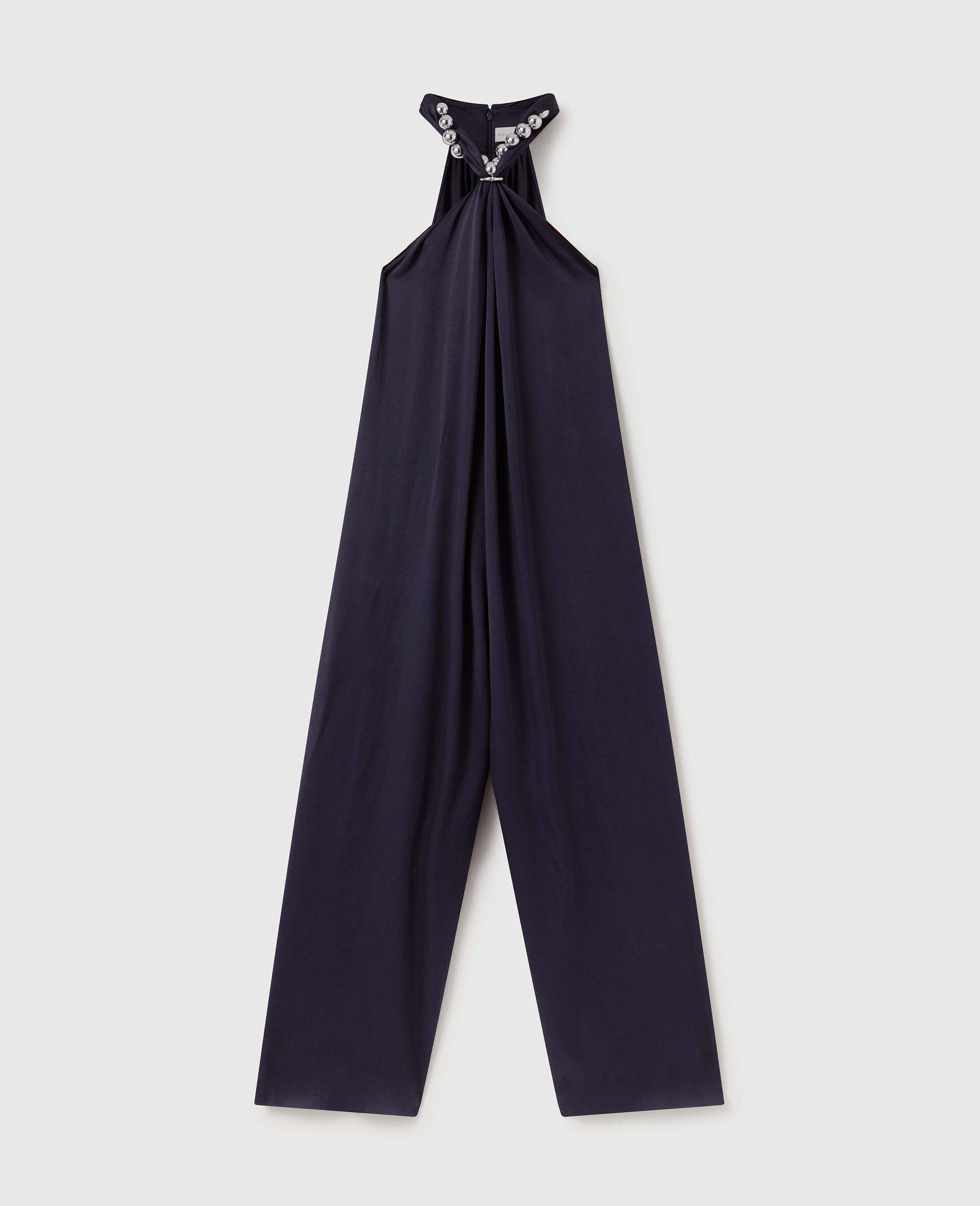 Ball-Chain Halterneck Satin Jumpsuit
