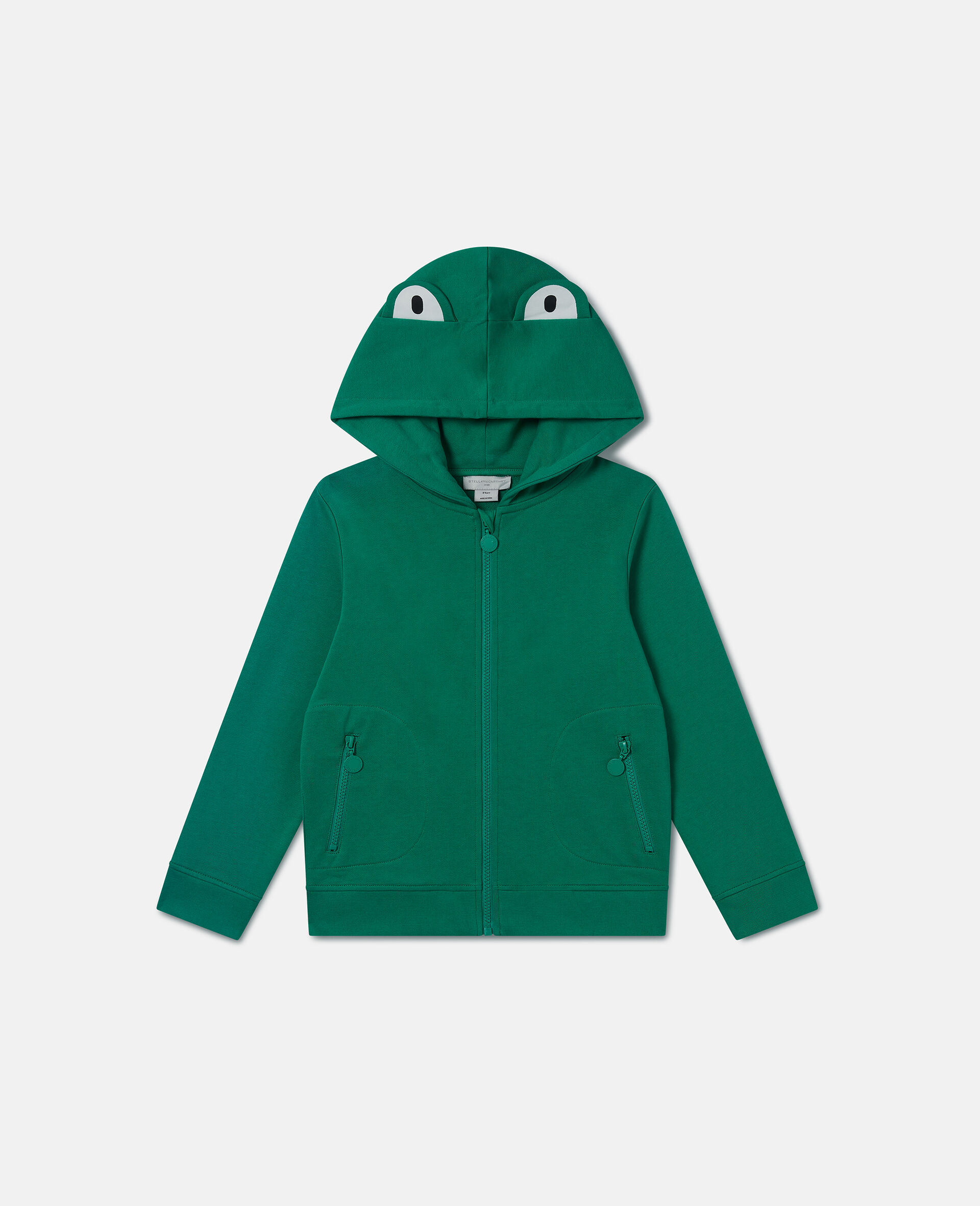 Frog Graphic Hooded Zipper Sweatshirt