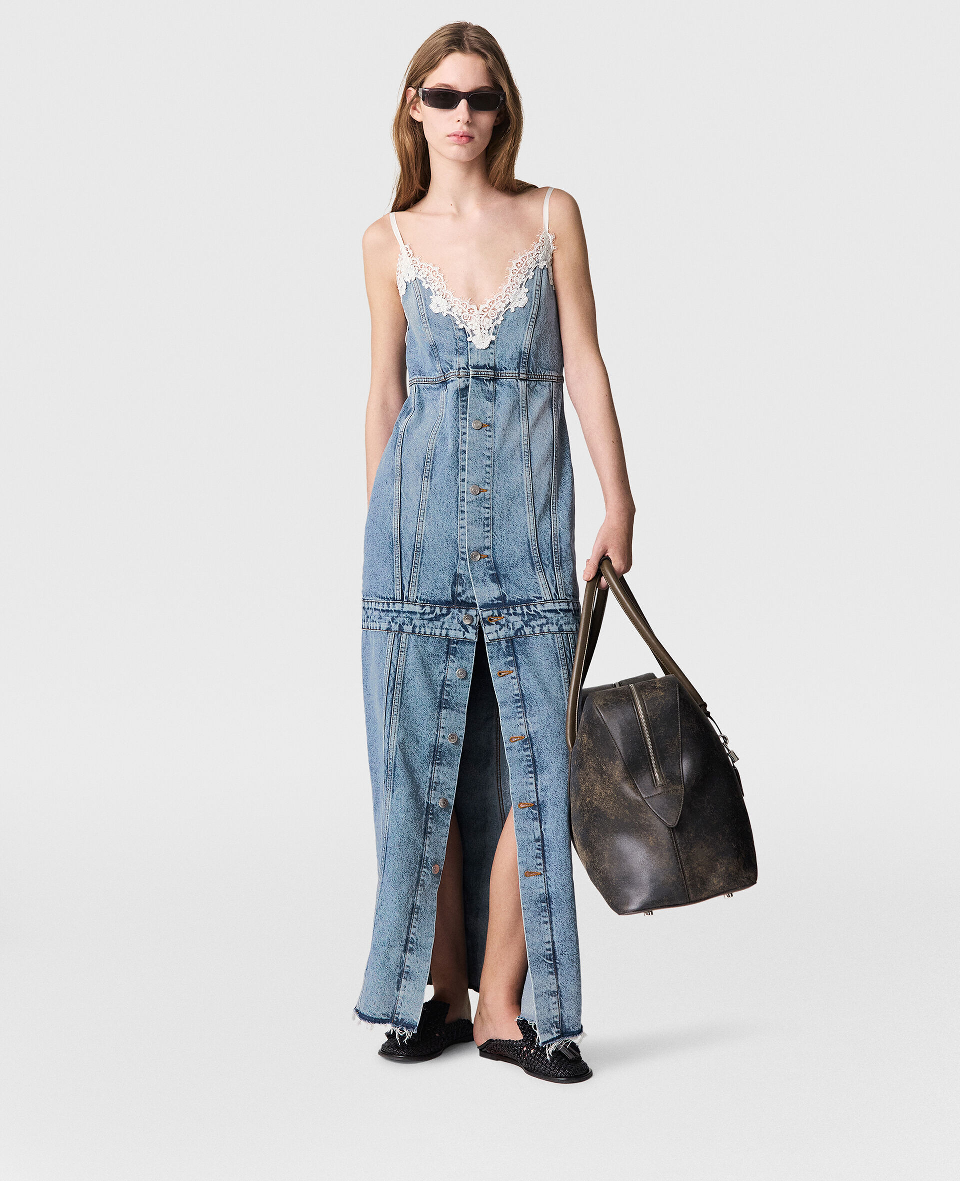 Vintage Wash V-Neck Maxi Dress