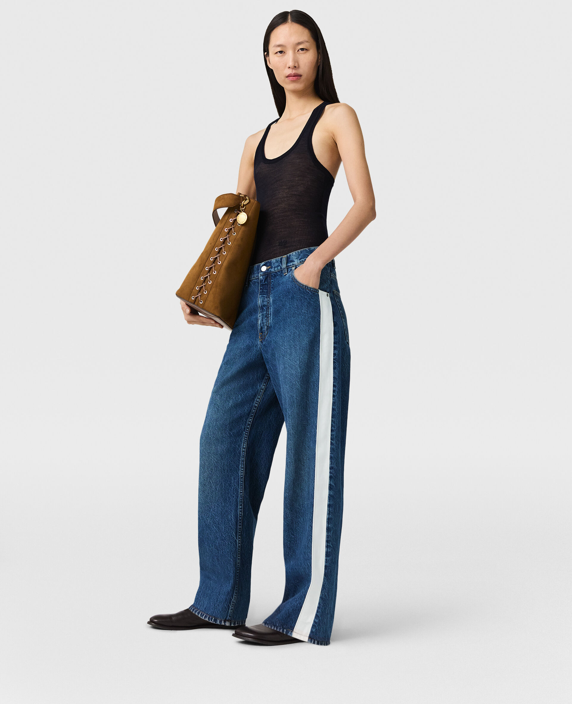 Side Stripe Straight-Leg Jeans