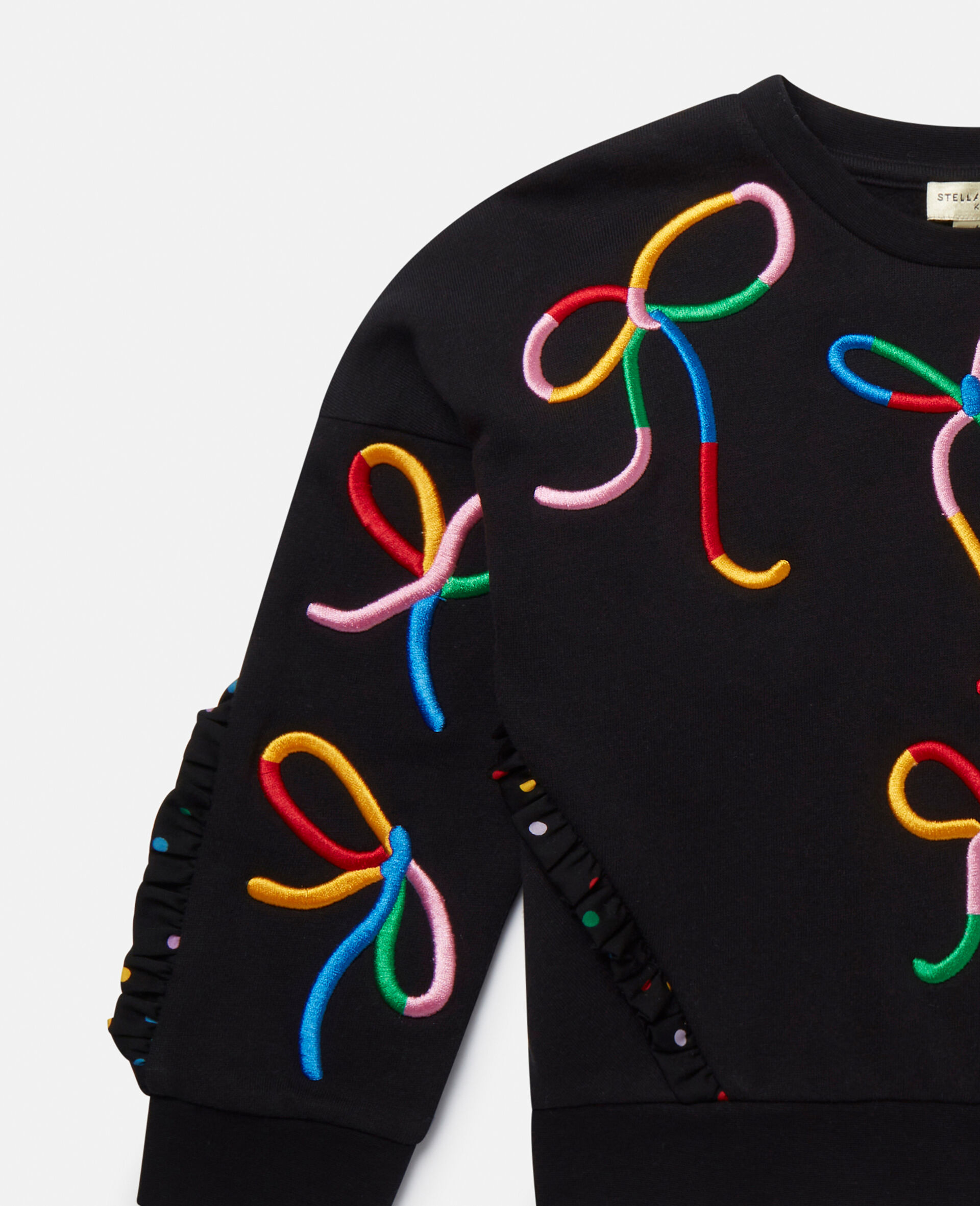 Ribbon Print Frilled Sweatshirt