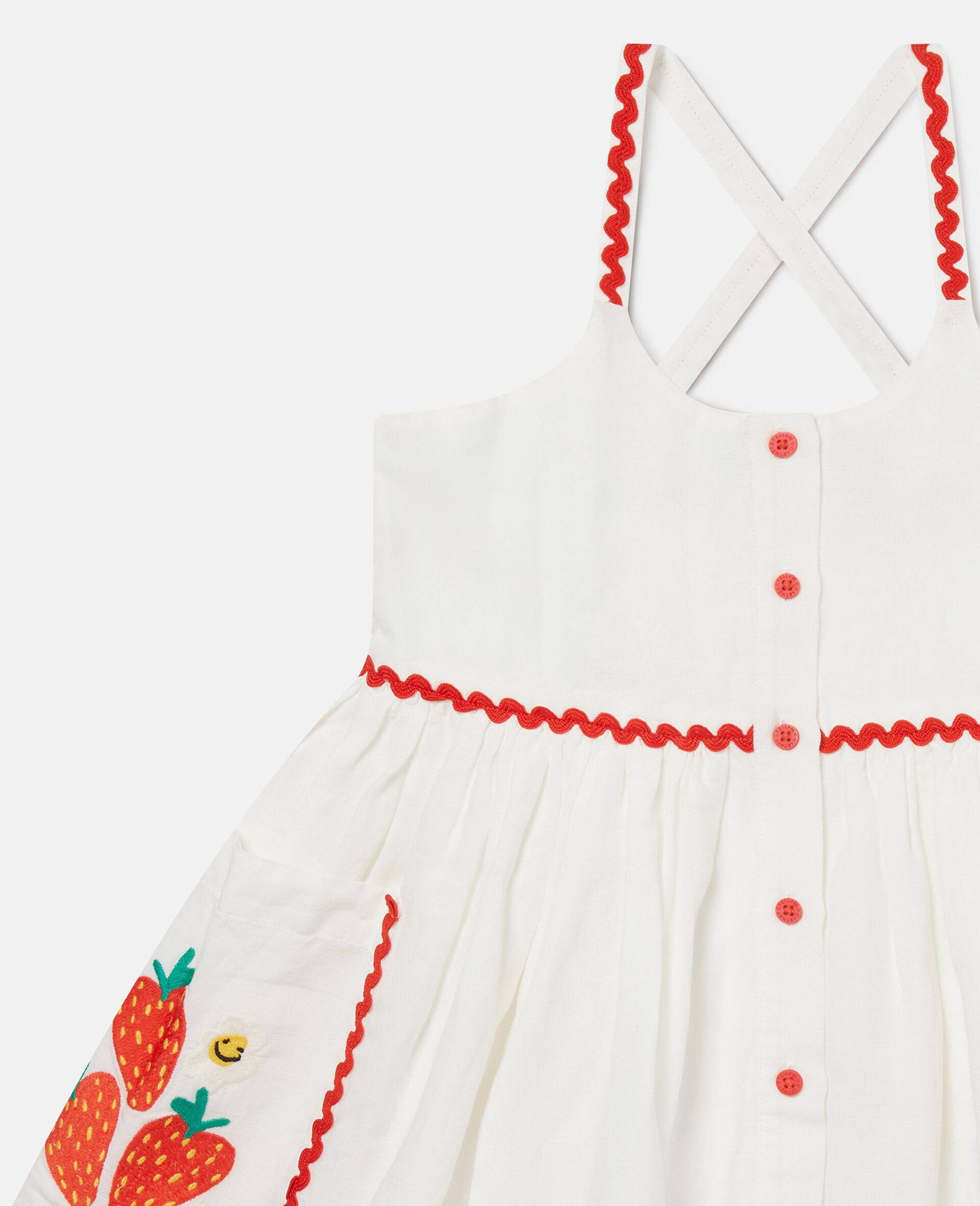 Strawberry Embroidered Sleeveless Dress