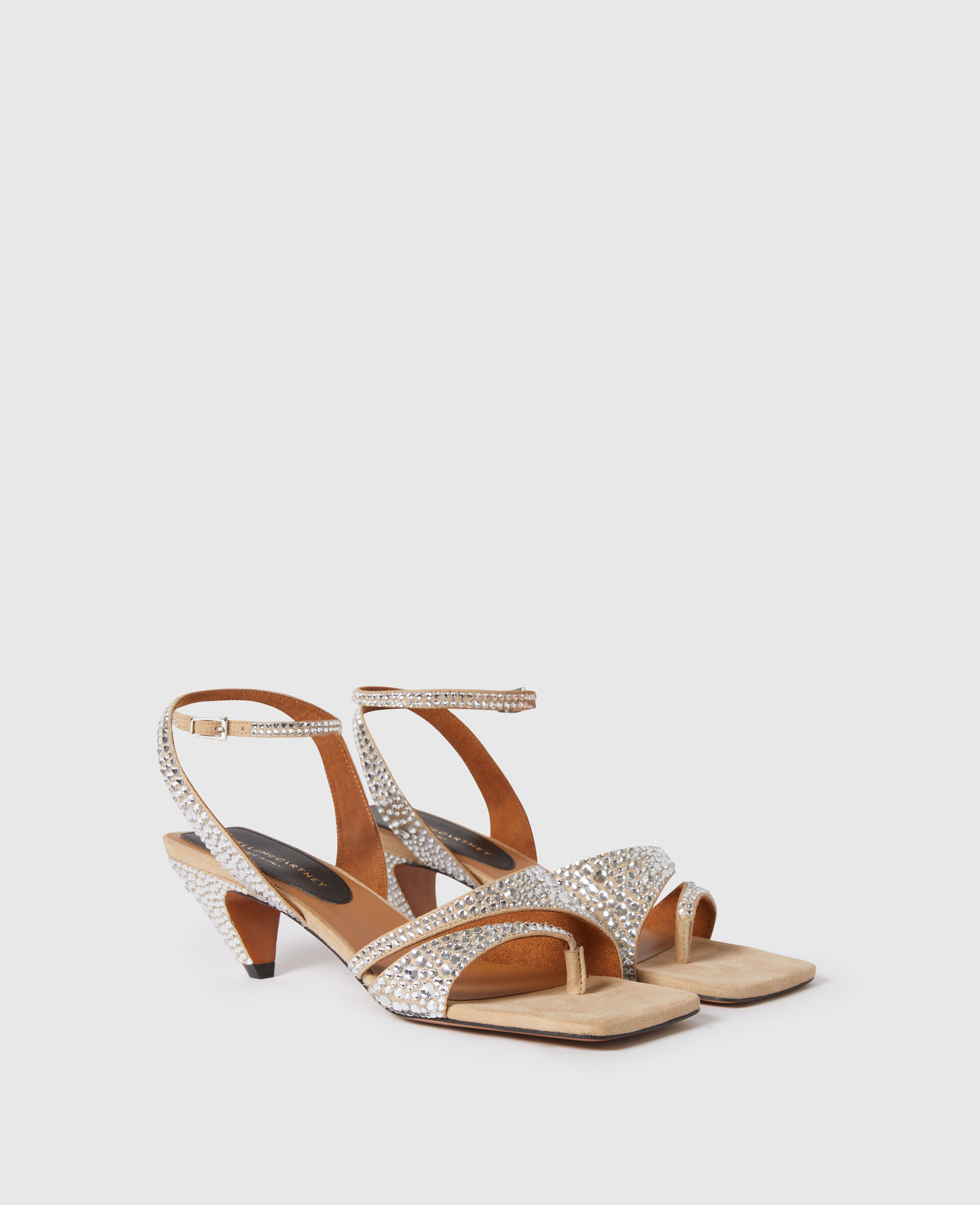 Stella Spur Crystal Hotfix Kitten Heels