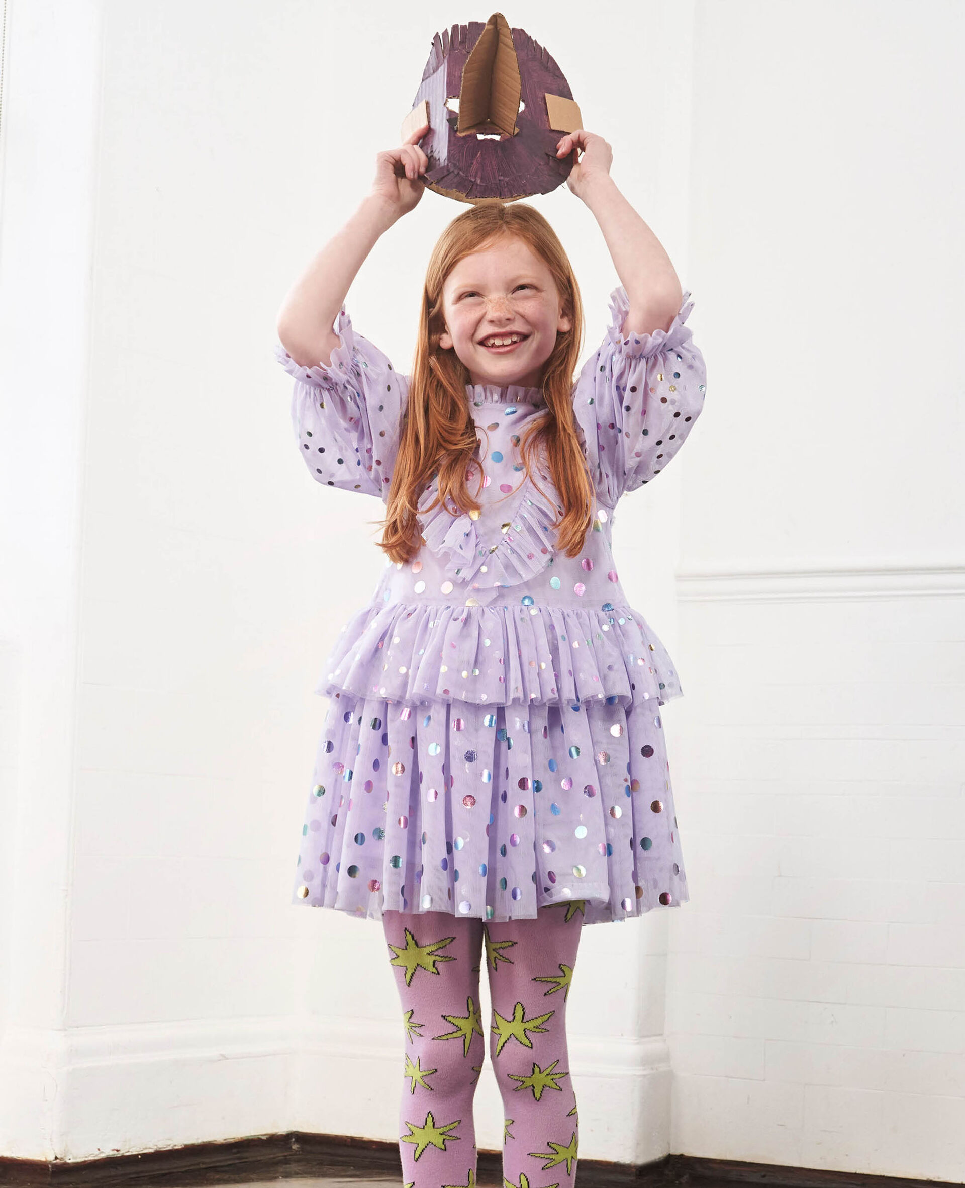 Frilled Pleated Tulle Dress