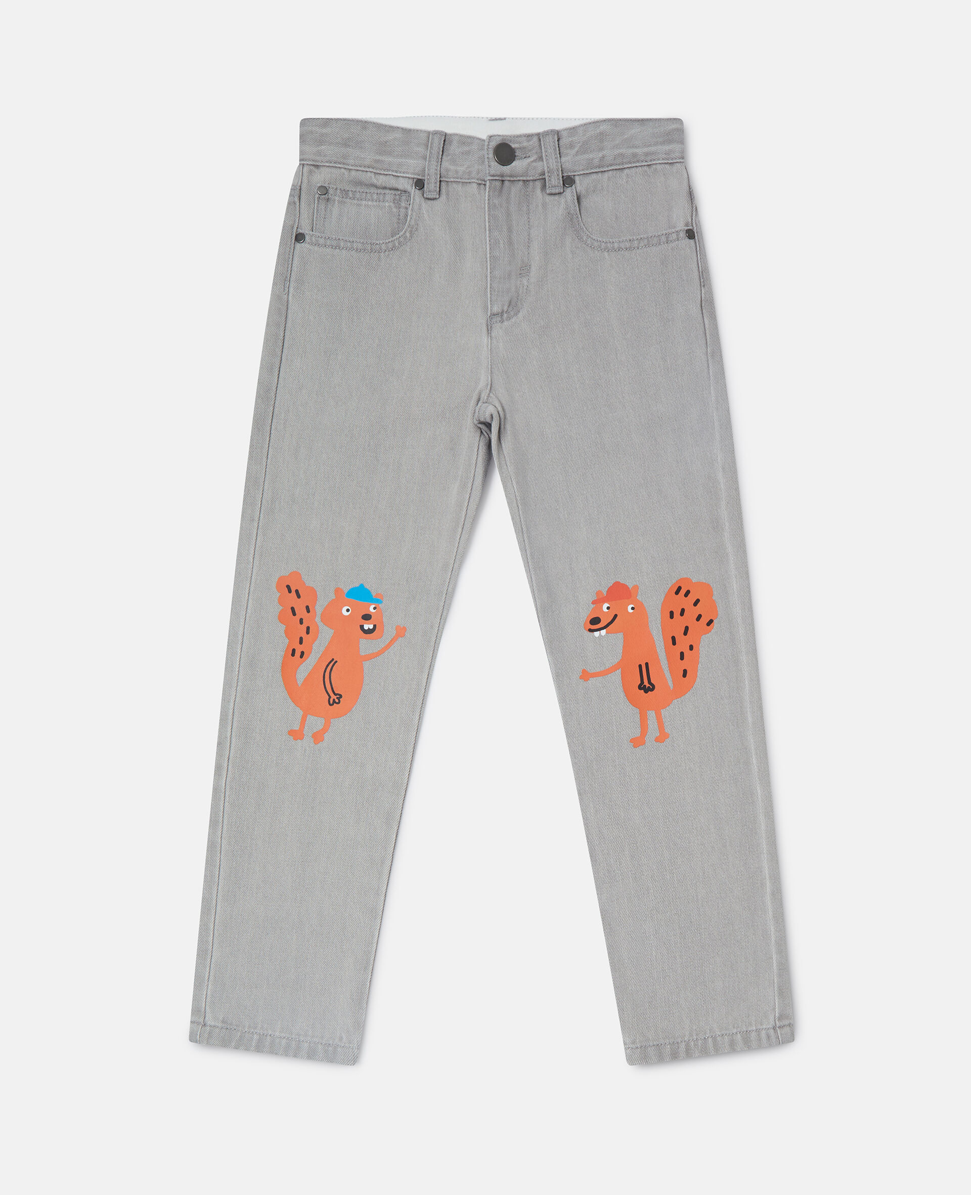 Squirrel Graphic Denim Jeans