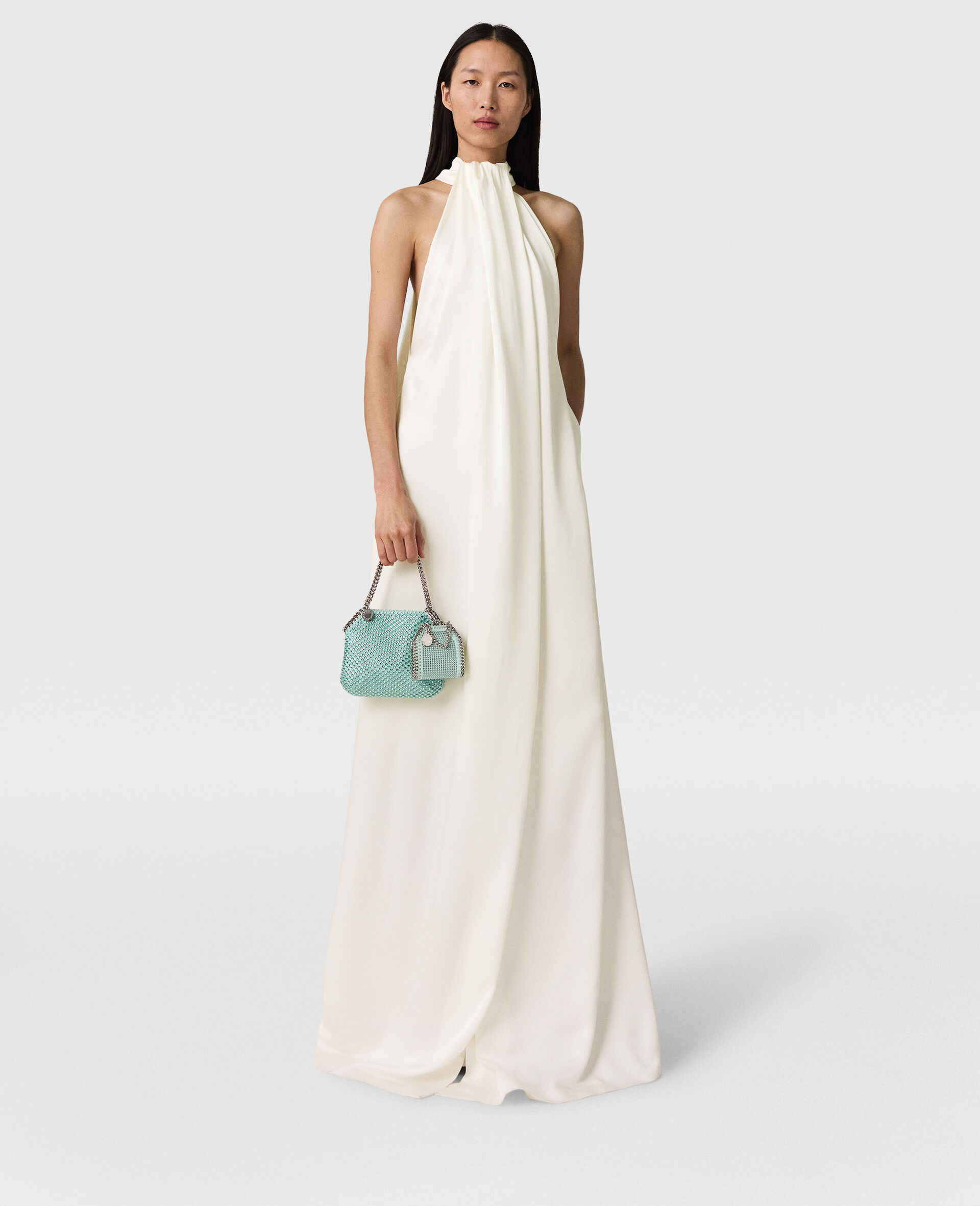 Halterneck Panel Maxi Dress