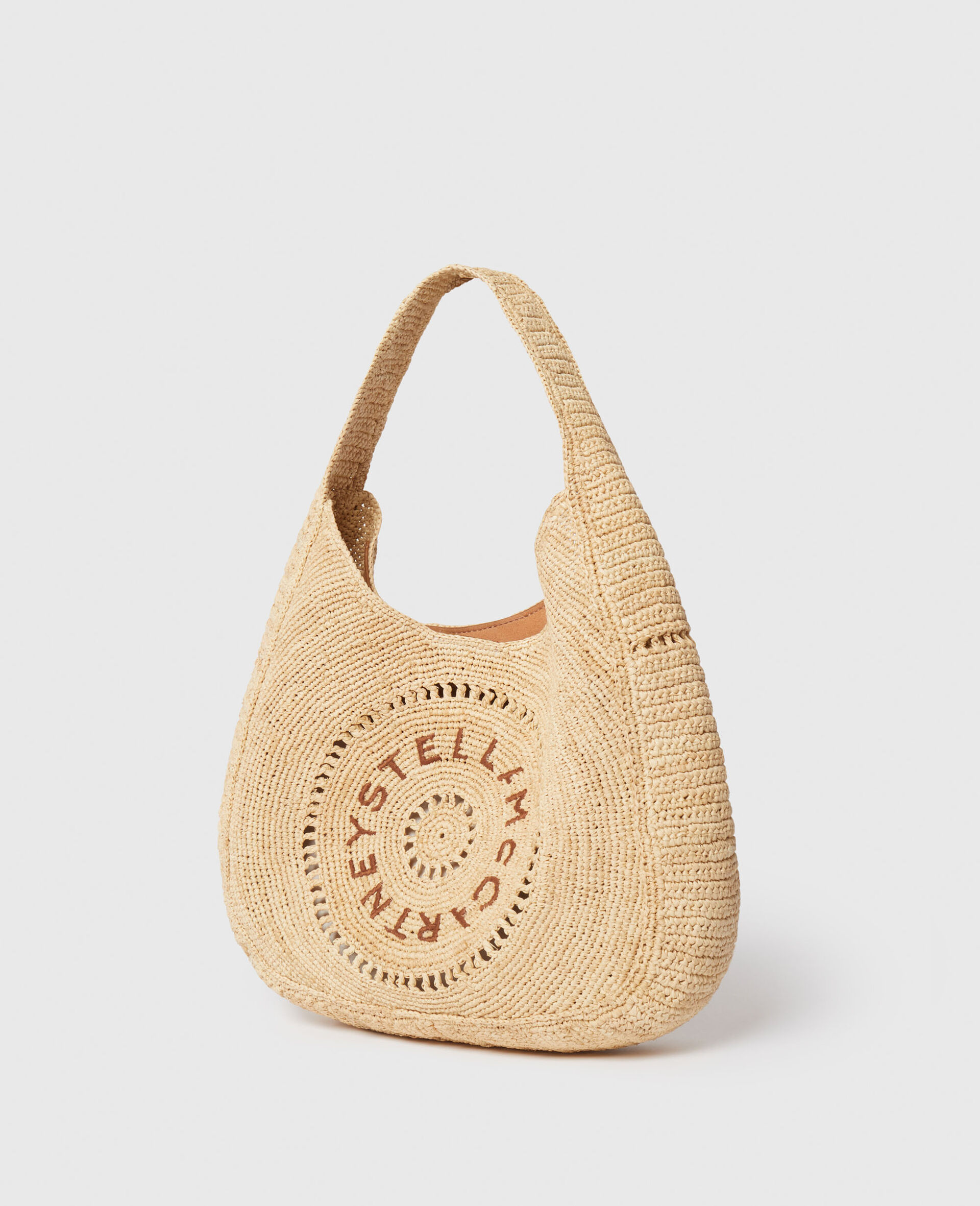 Logo Raffia Slouchy Medium Tote Bag