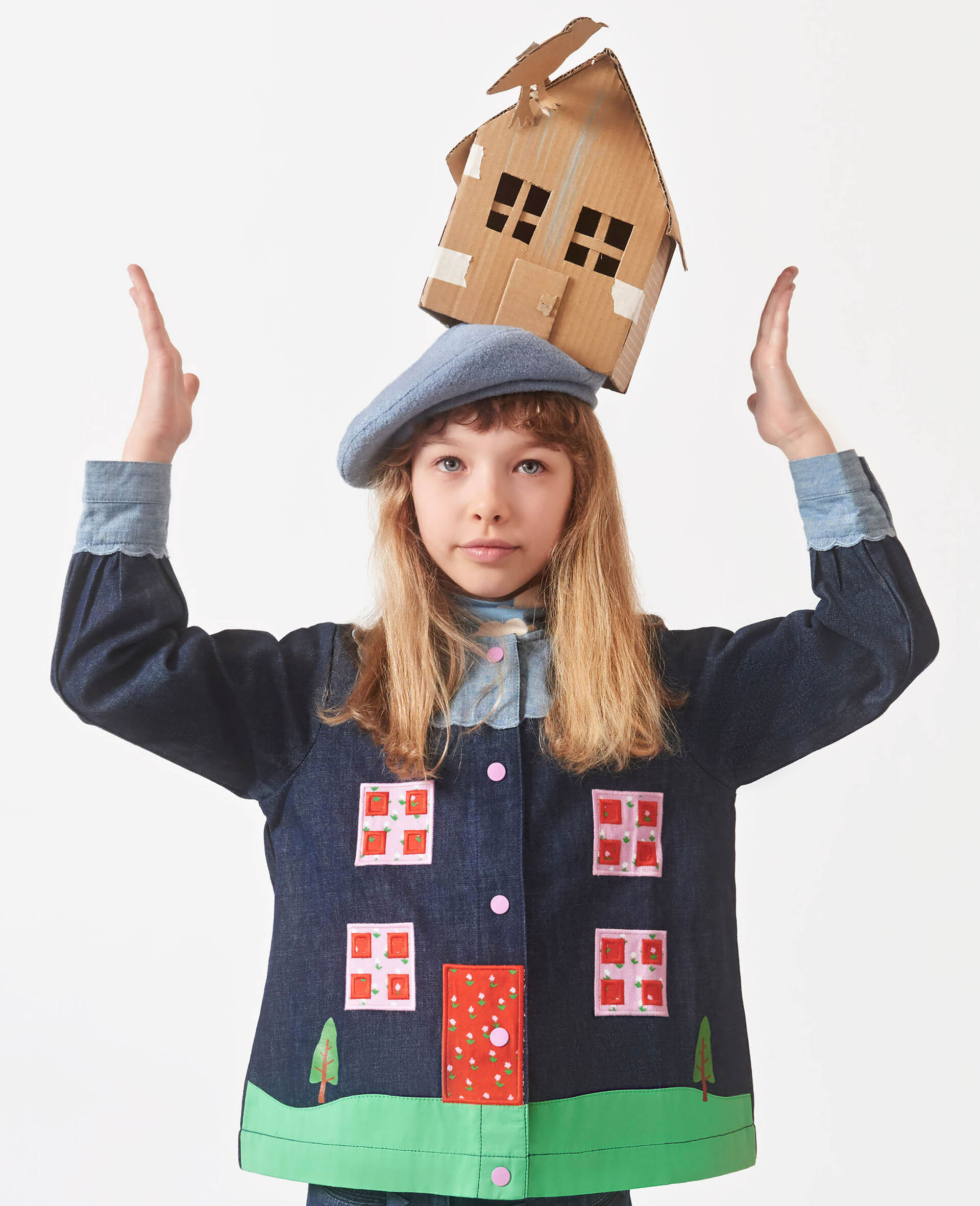 Farmyard Appliqué Long-Sleeve Blouse