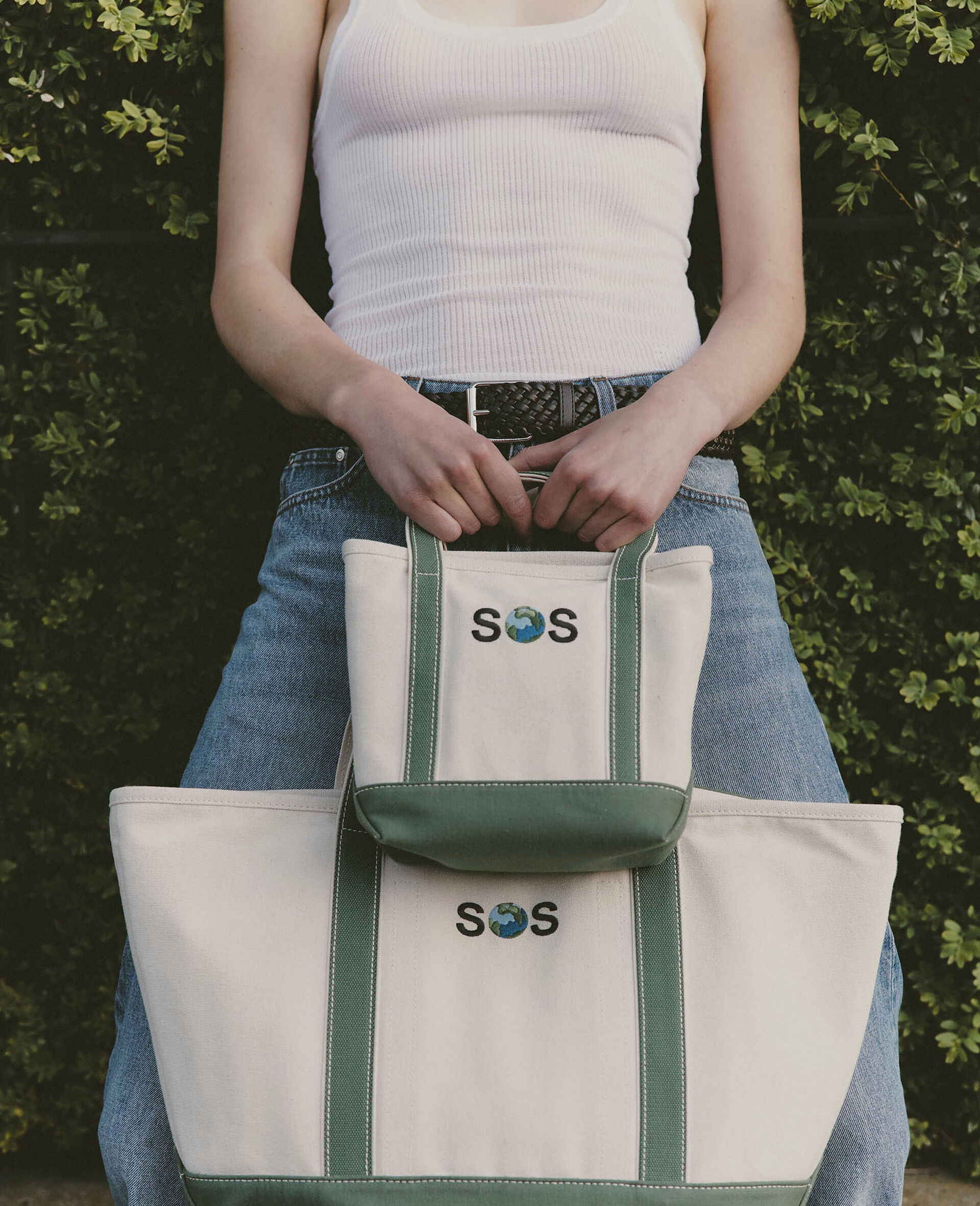 SOS Embroidered Small Tote Bag