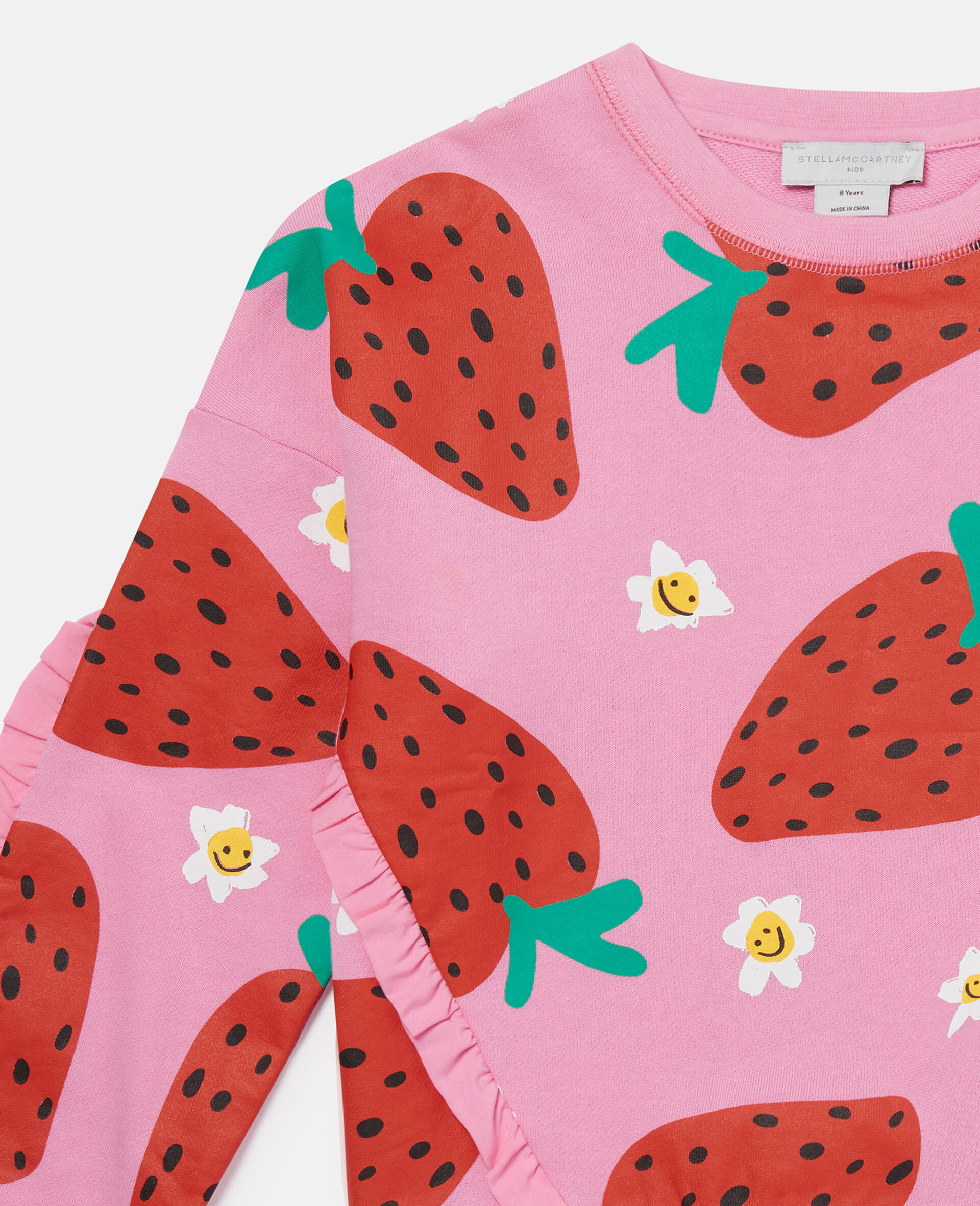 Strawberry Print Fringe Sweatshirt