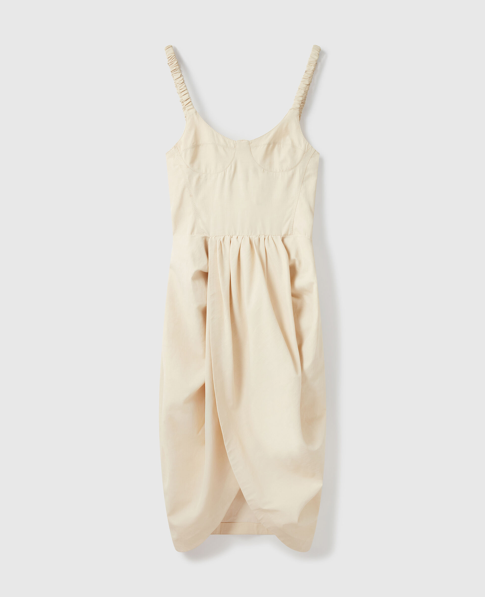 Ruched Strap Pleated Skirt Midi Dress