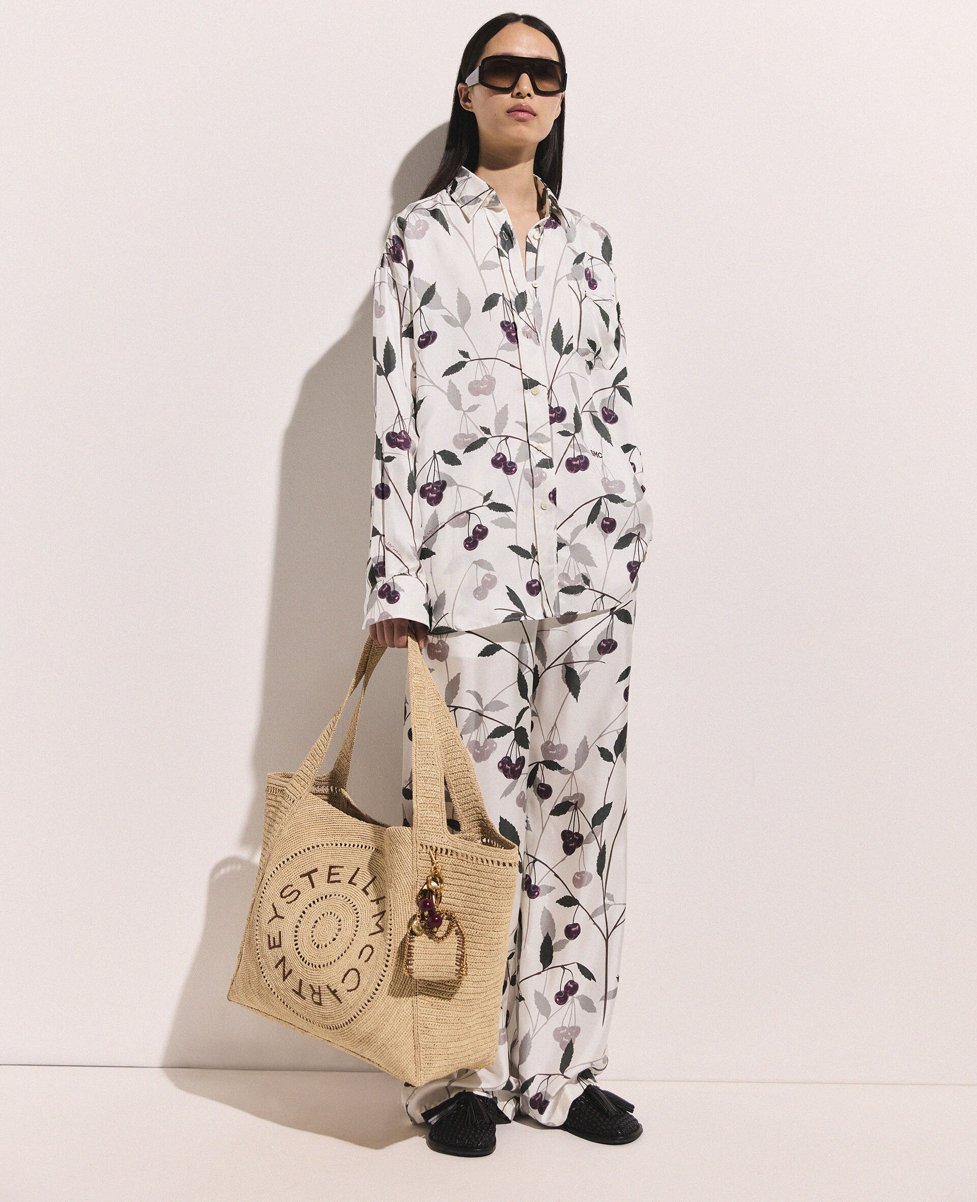 Cherry Print Oversized Trousers