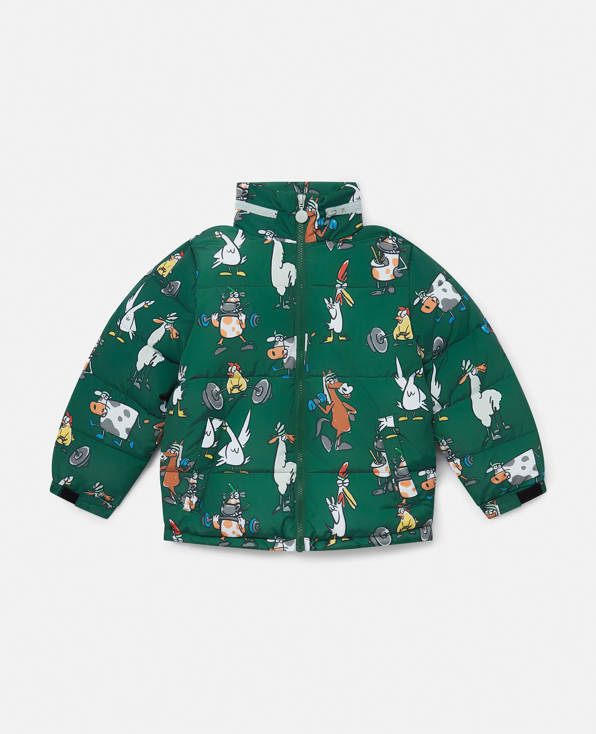 Farmyard Print Puffer Jacket