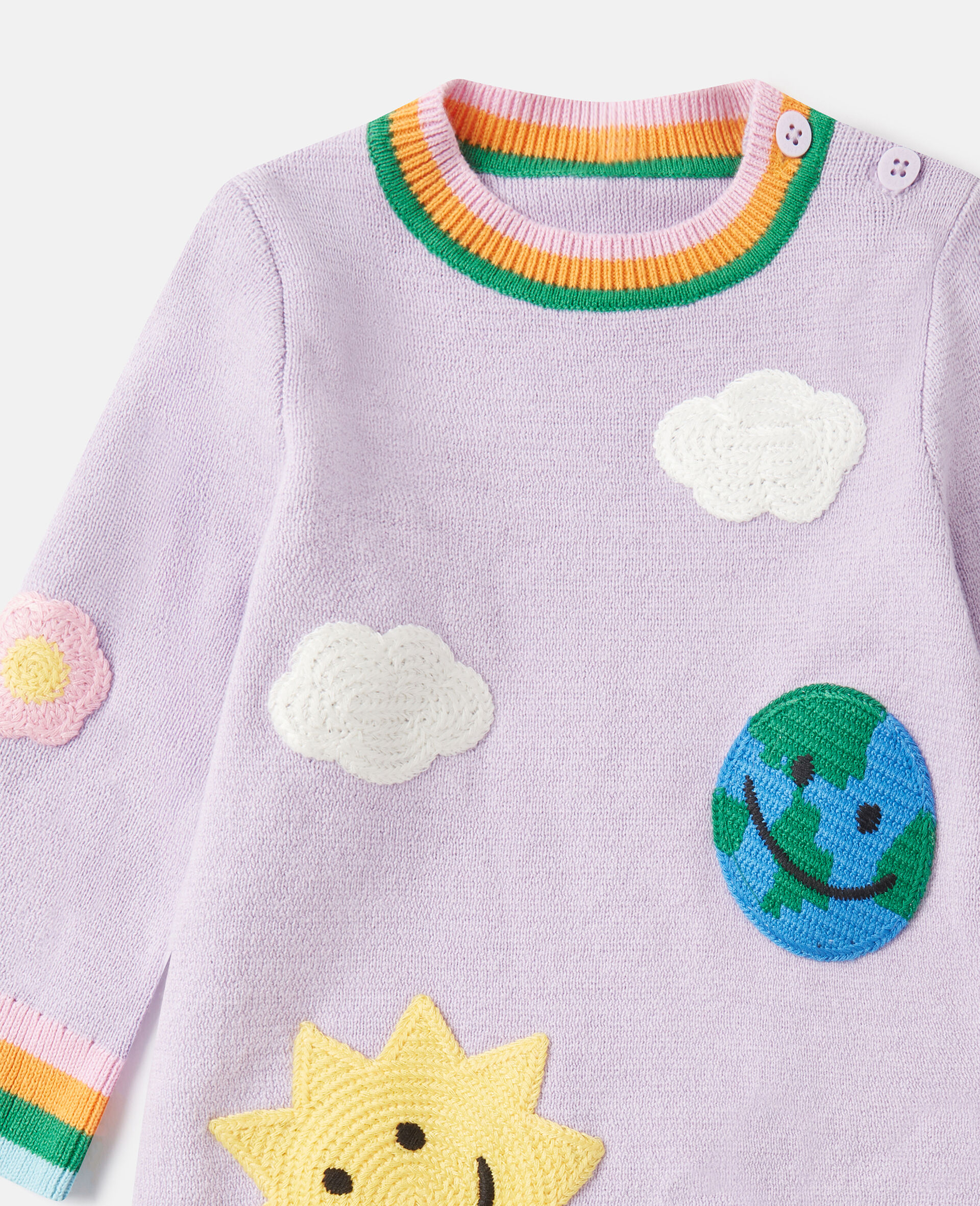 Earth Friends Graphic Embroidered Sweater Dress
