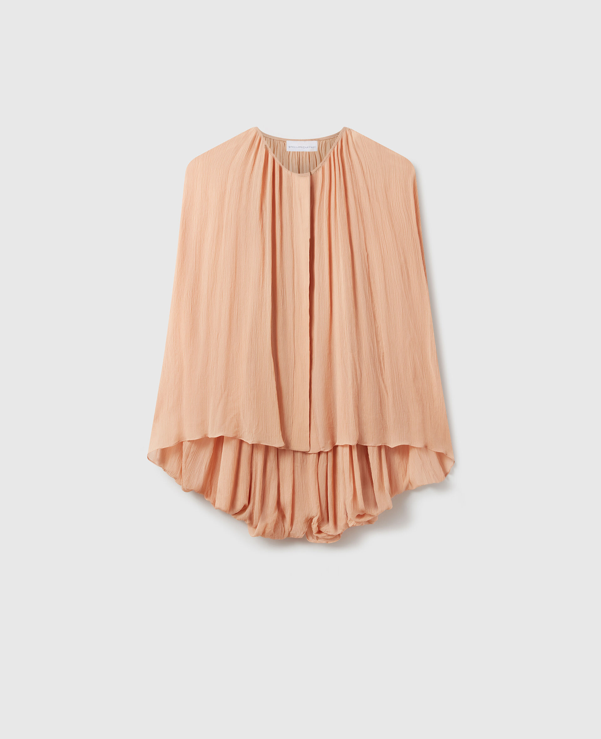 Pleated Cape-Sleeve Top