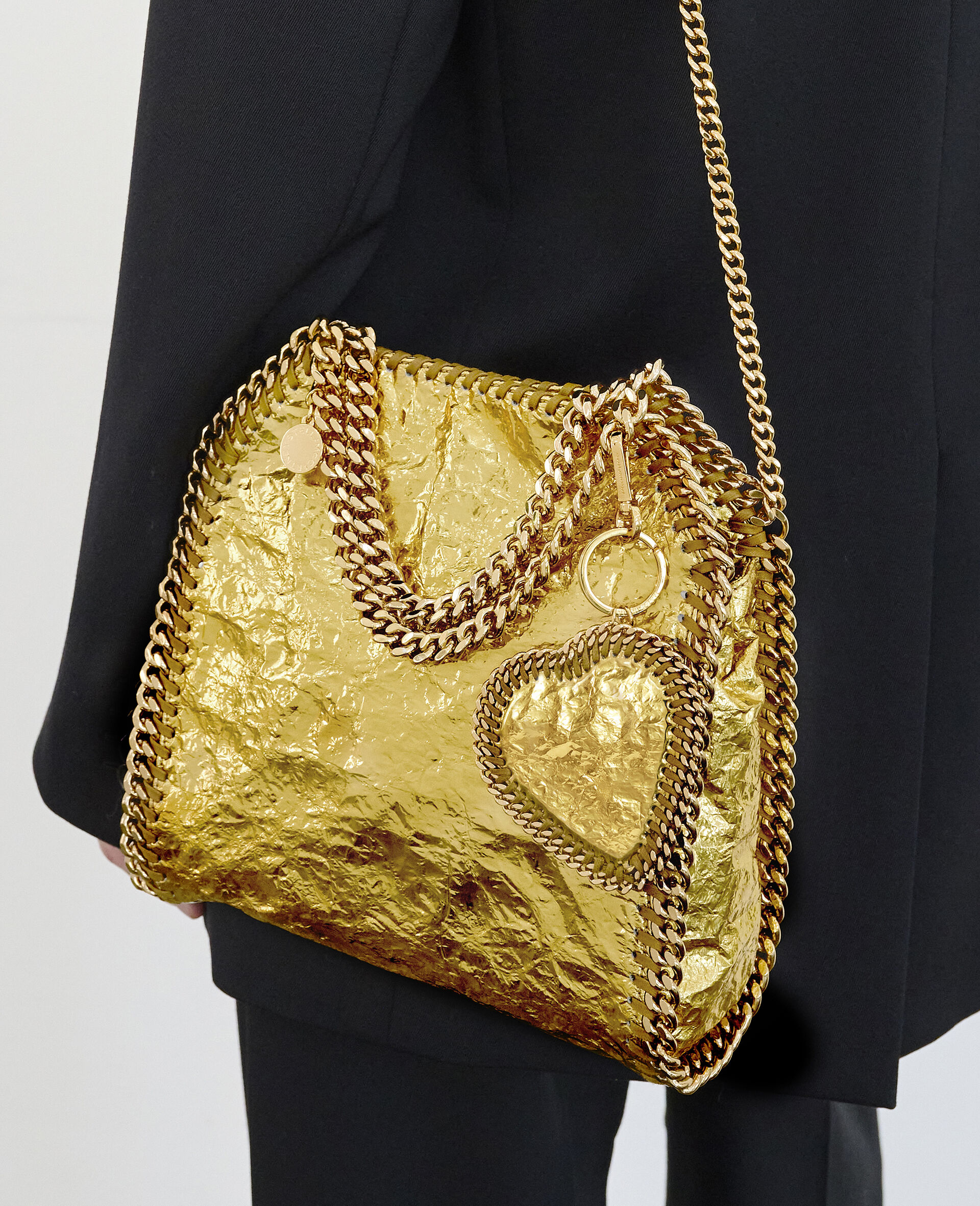 Crinkled Metallic Falabella Heart Charm