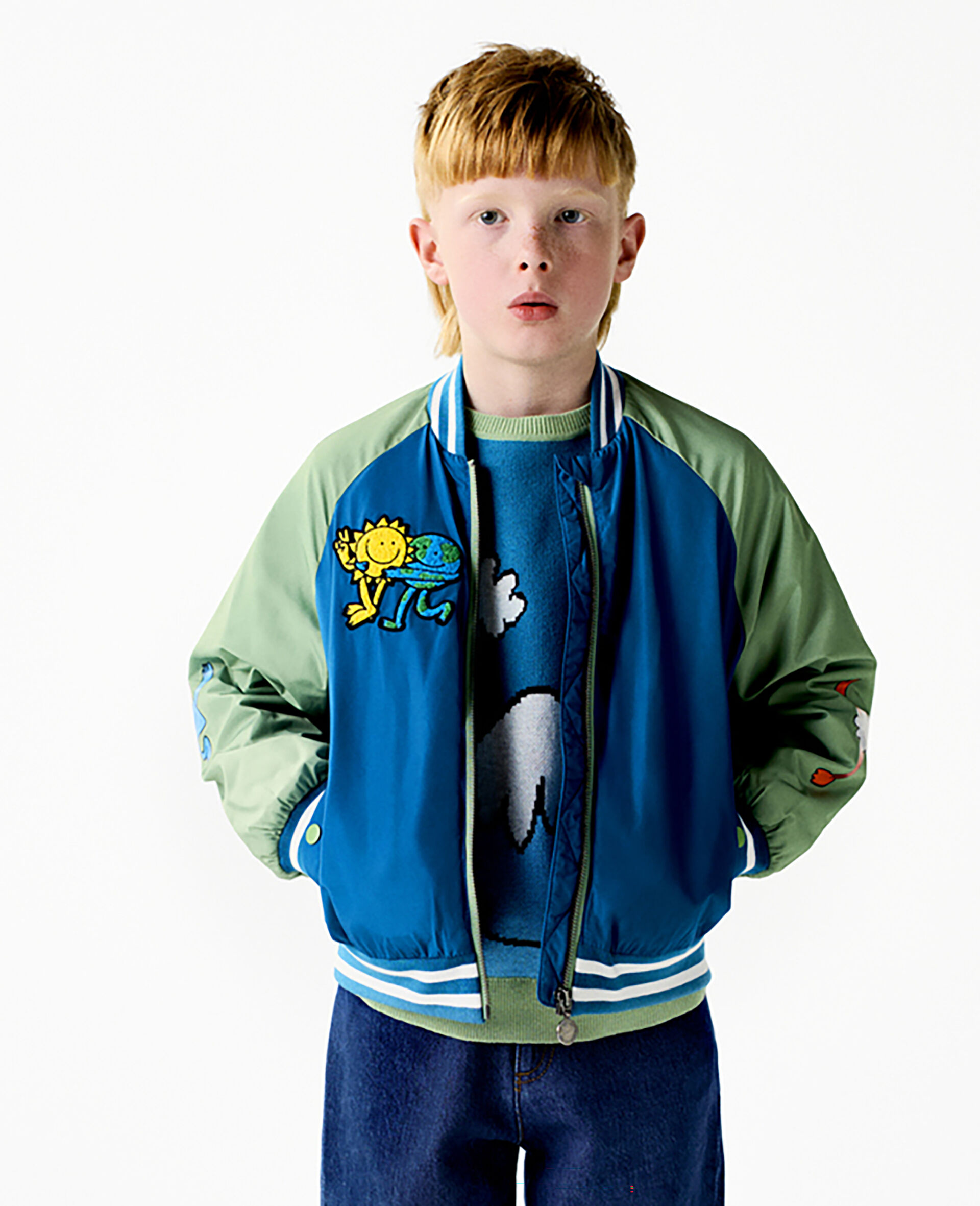 Earth Friends Graphic Bomber Jacket