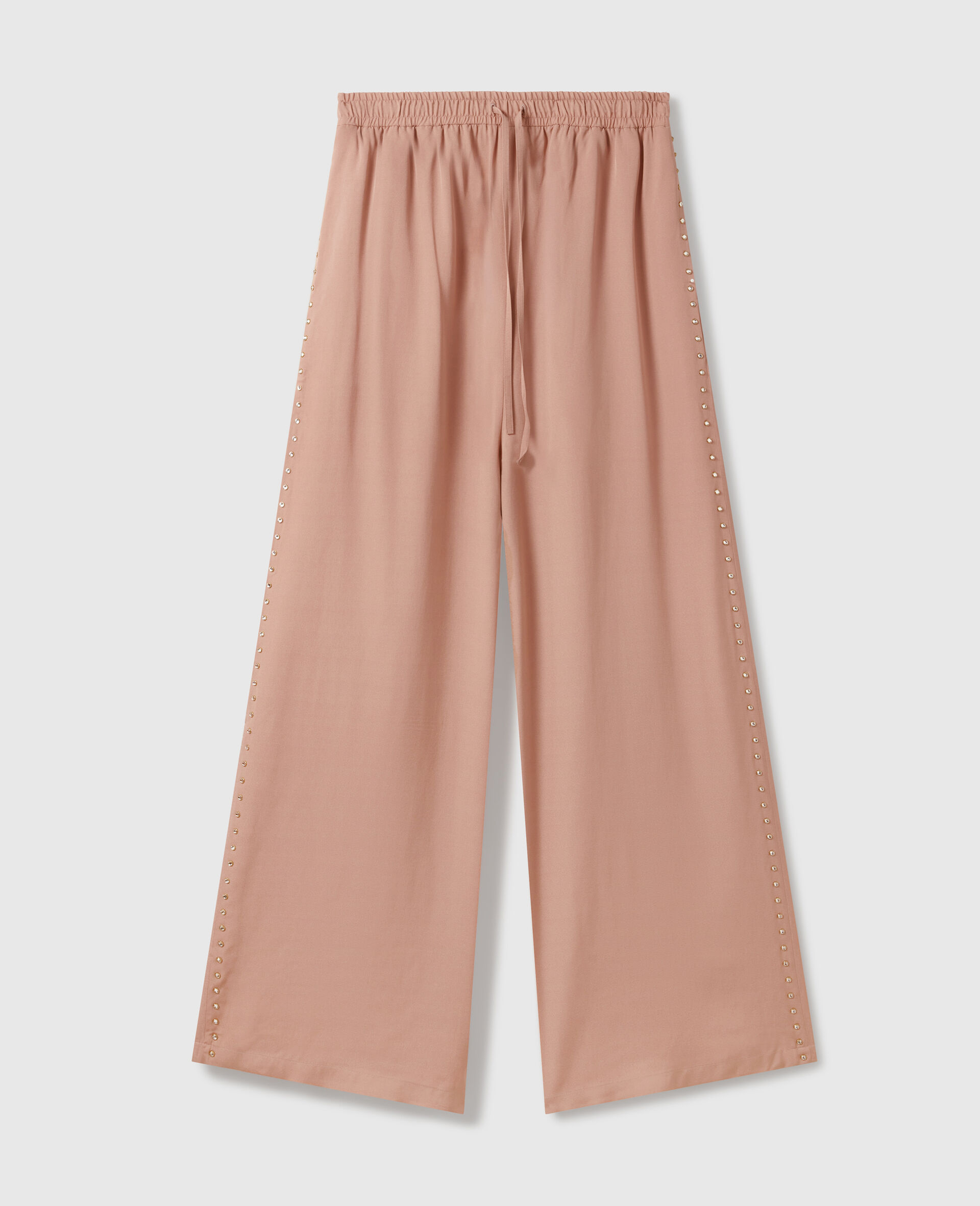 Lead-Free Crystal High-Rise Wide-Leg Pants