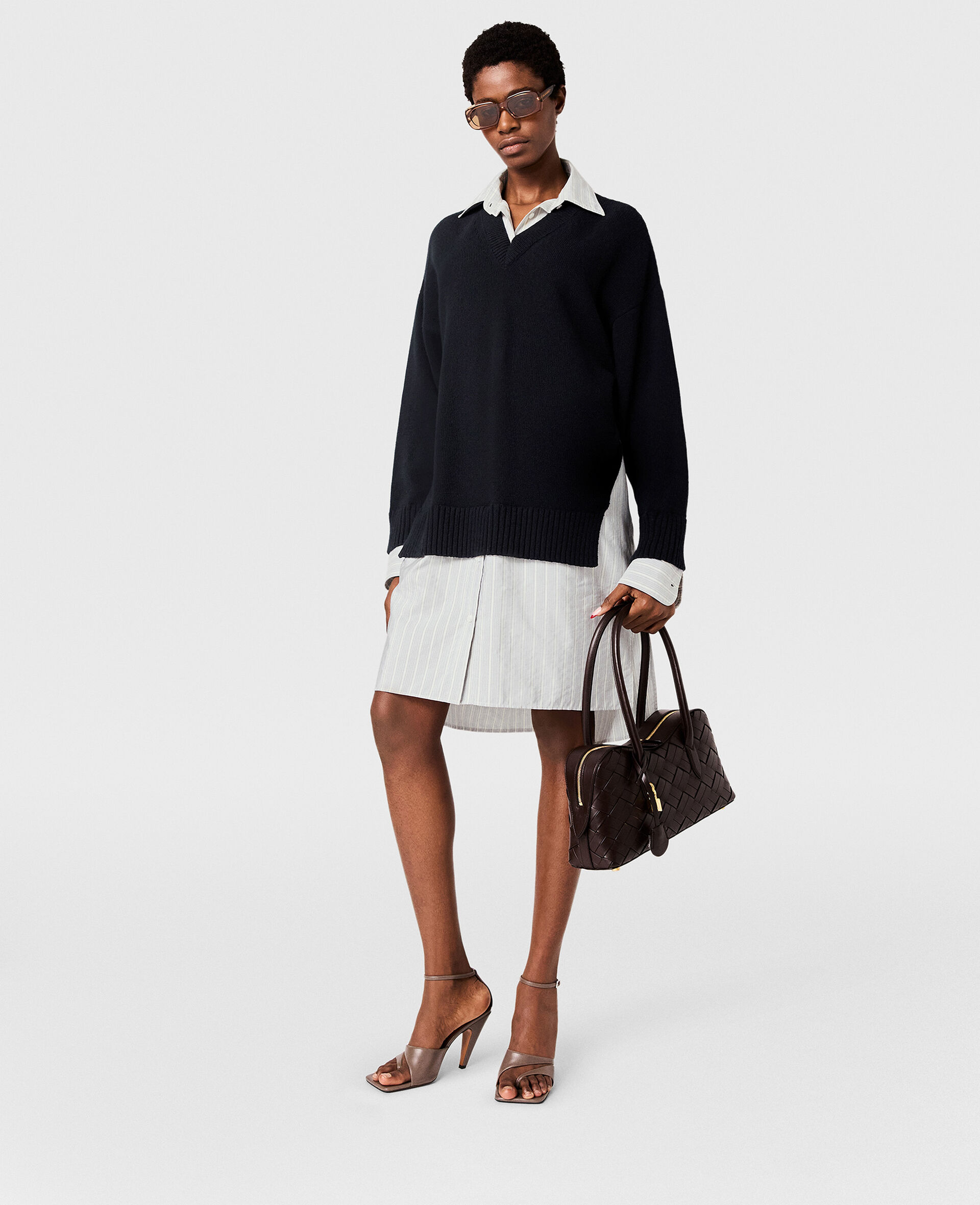 Crewneck Sweater Shirt Dress