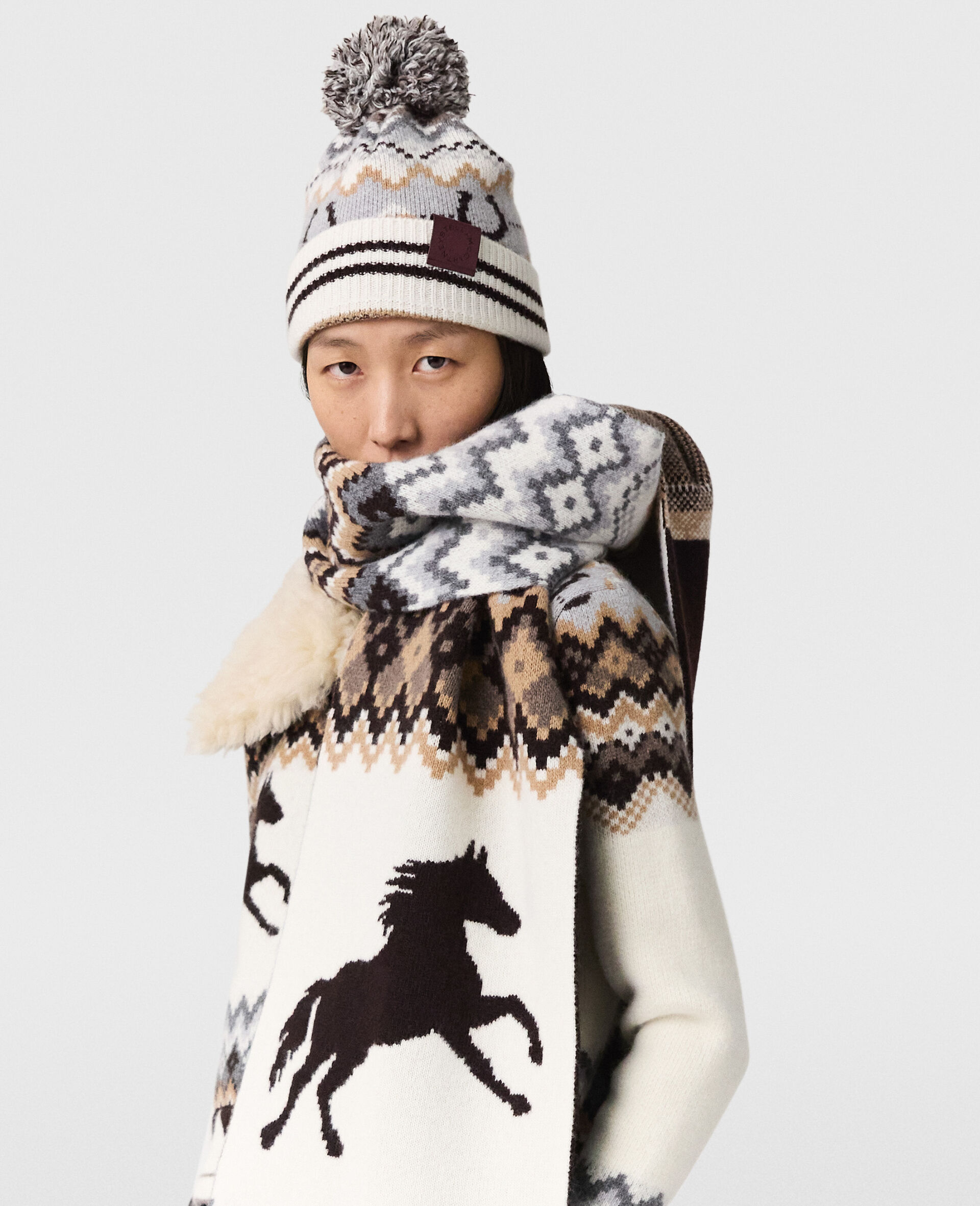 Ribbed Fairisle Logo Beanie