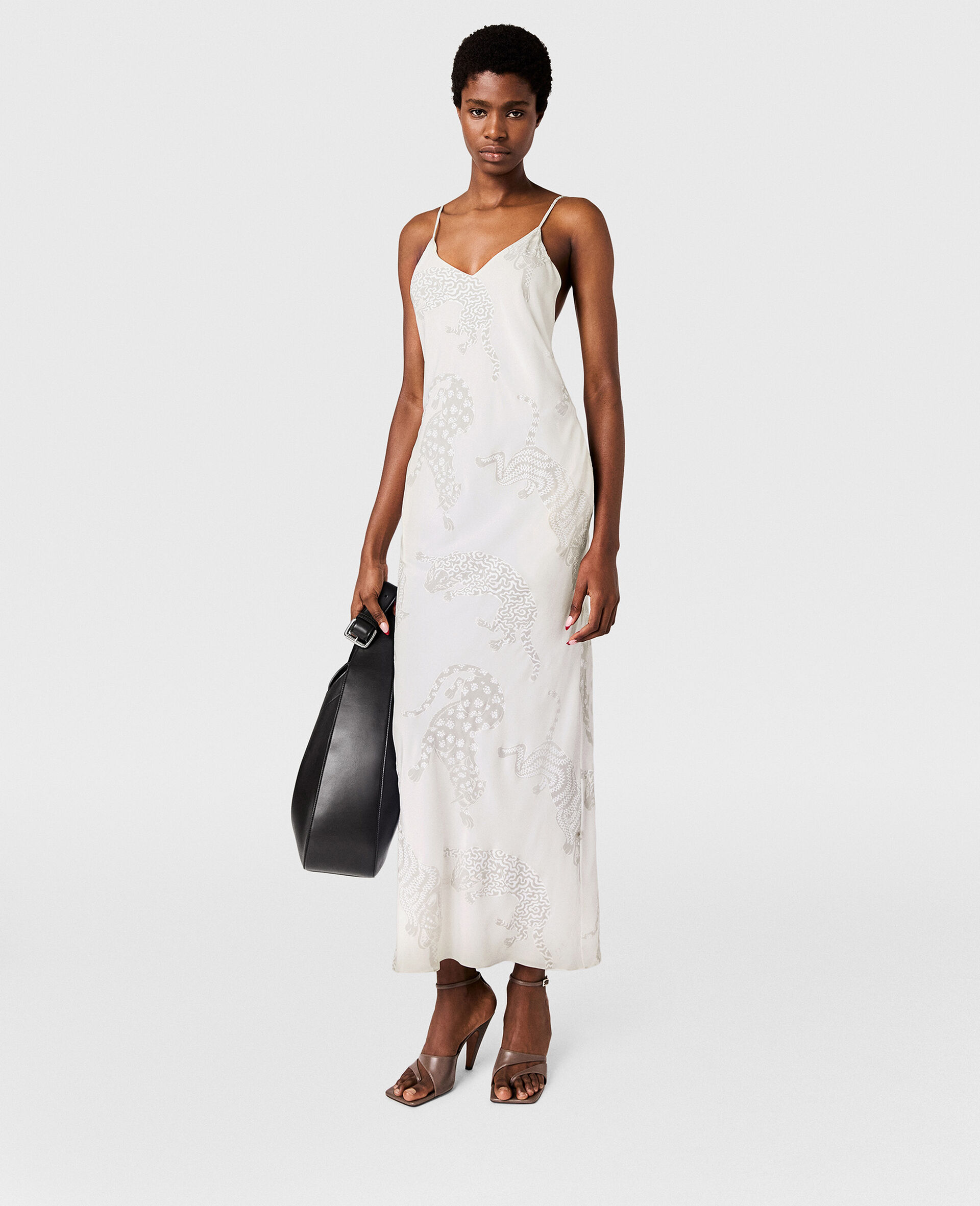 Leopard Pattern Sleeveless Midi Dress