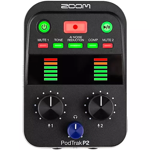 Zoom PodTrak P2 Podcasting Recorder for USB Microphones