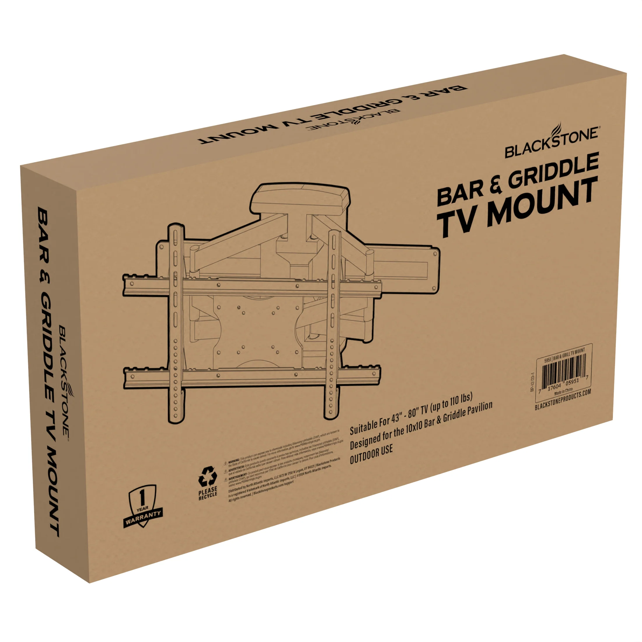 Bar and Griddle Full-Motion TV Mount