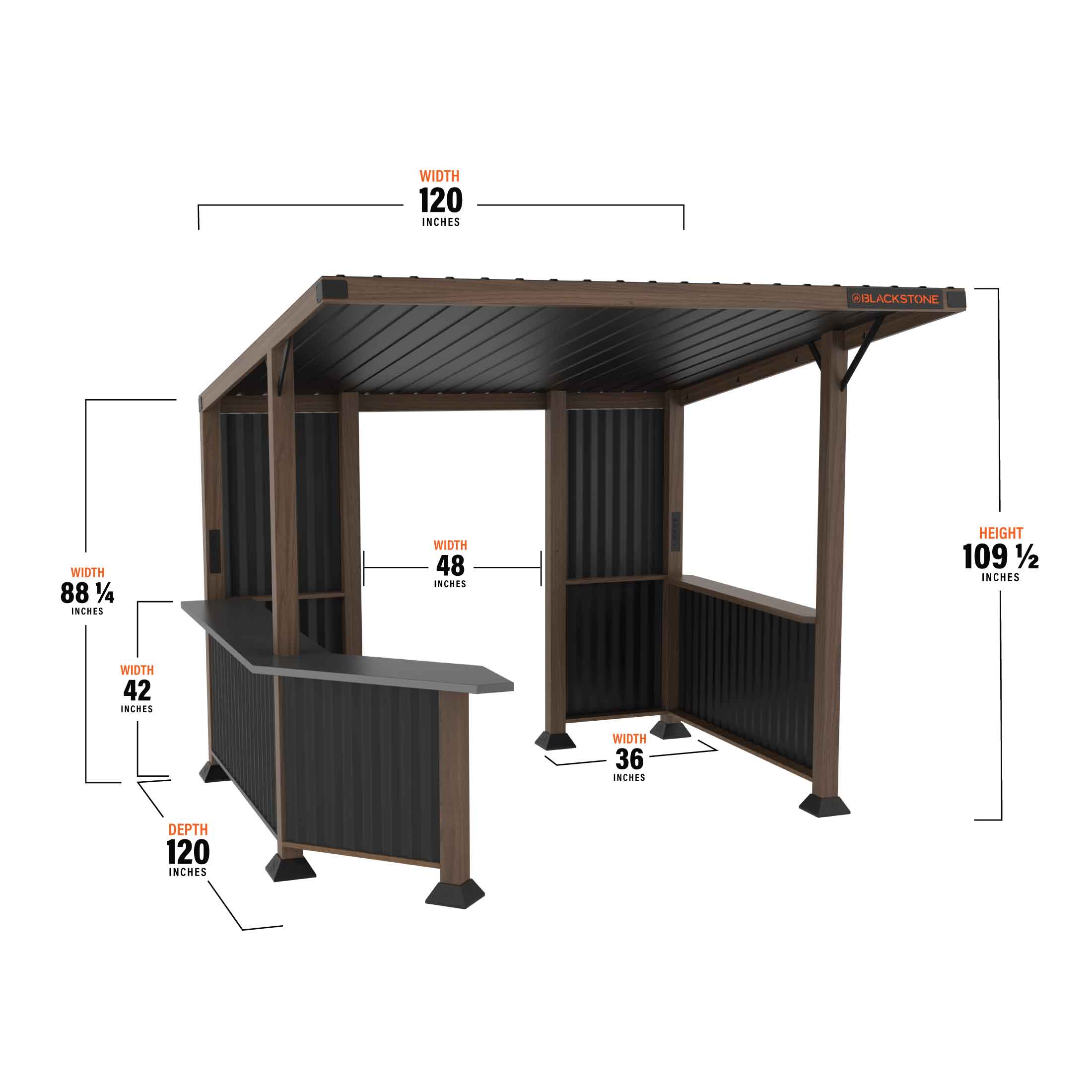 10' x 10' Bar and Griddle Pavilion