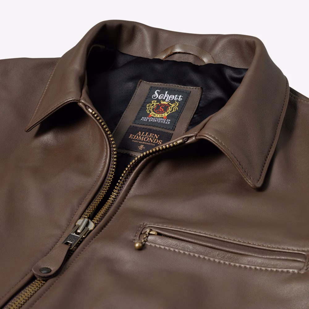 Schott® N.Y.C. X Allen Edmonds Leather Delivery Jacket