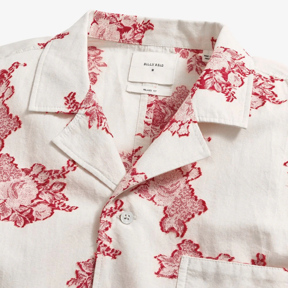 Billy Reid Floral Jacquard Short-sleeve Shirt