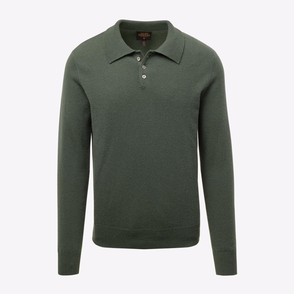 Cashmere Long-sleeve Sweater Polo