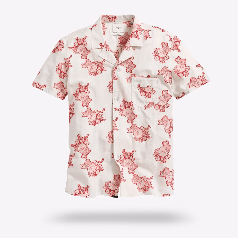 Billy Reid Floral Jacquard Short-sleeve Shirt