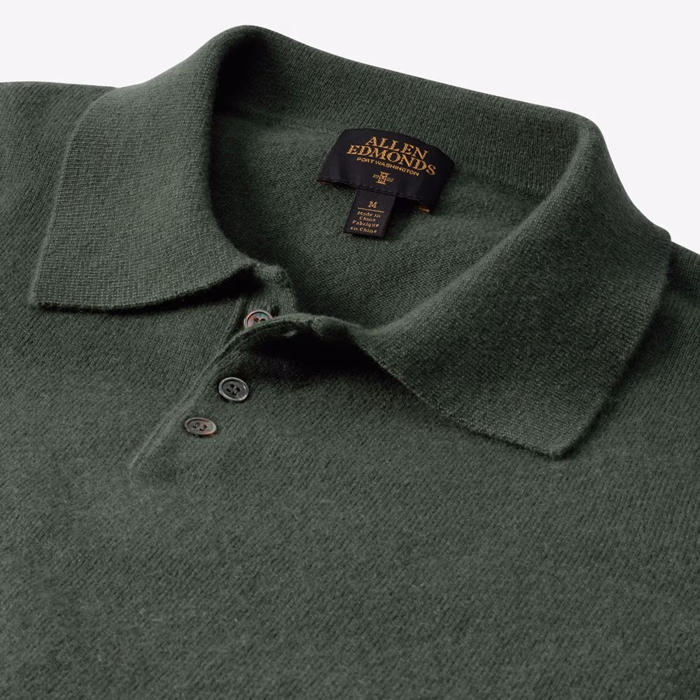 Cashmere Long-sleeve Sweater Polo