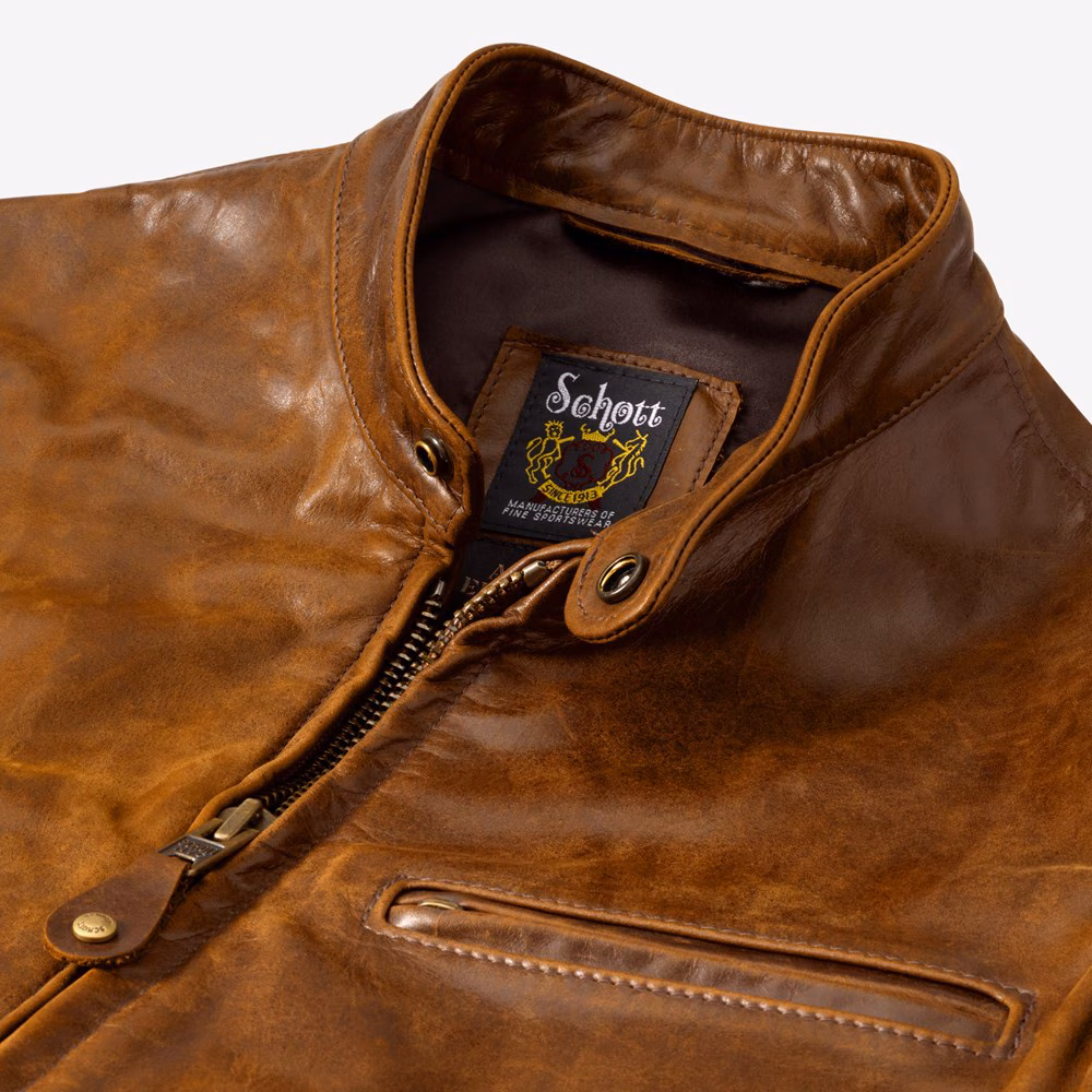 Schott® N.Y.C. X Allen Edmonds Café Racer 2.0 Leather Jacket