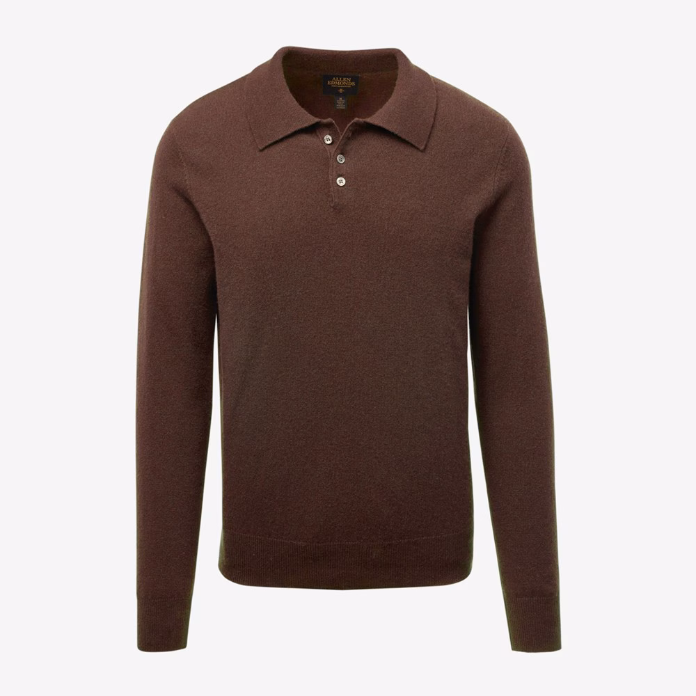 Cashmere Long-sleeve Sweater Polo