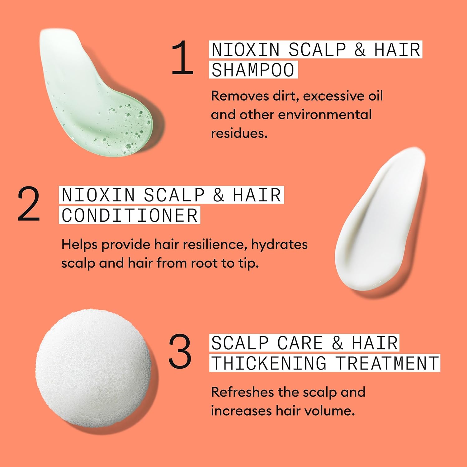 Nioxin Scalp + Hair Thickening System 2 - Hair Thickening System for Natural Hair with Progressed Thinning, Full Size (Packaging May Vary)