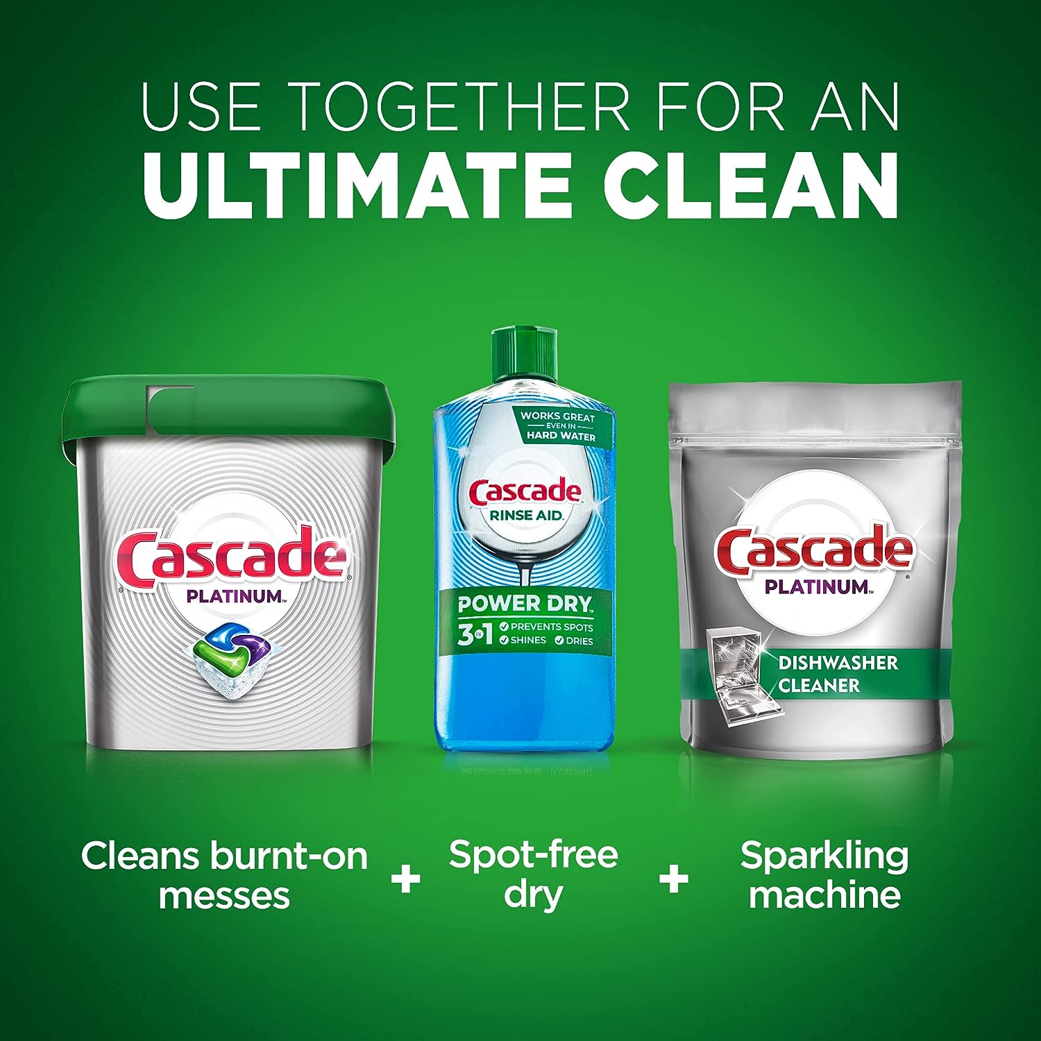 Cascade Platinum Dishwasher Pods, Dishwasher Detergent, Dishwasher Pod, Dishwasher Soap Pod, Actionpacs Dish Washing Pod, Lemon, 62 Count Dishwasher Detergent Pods